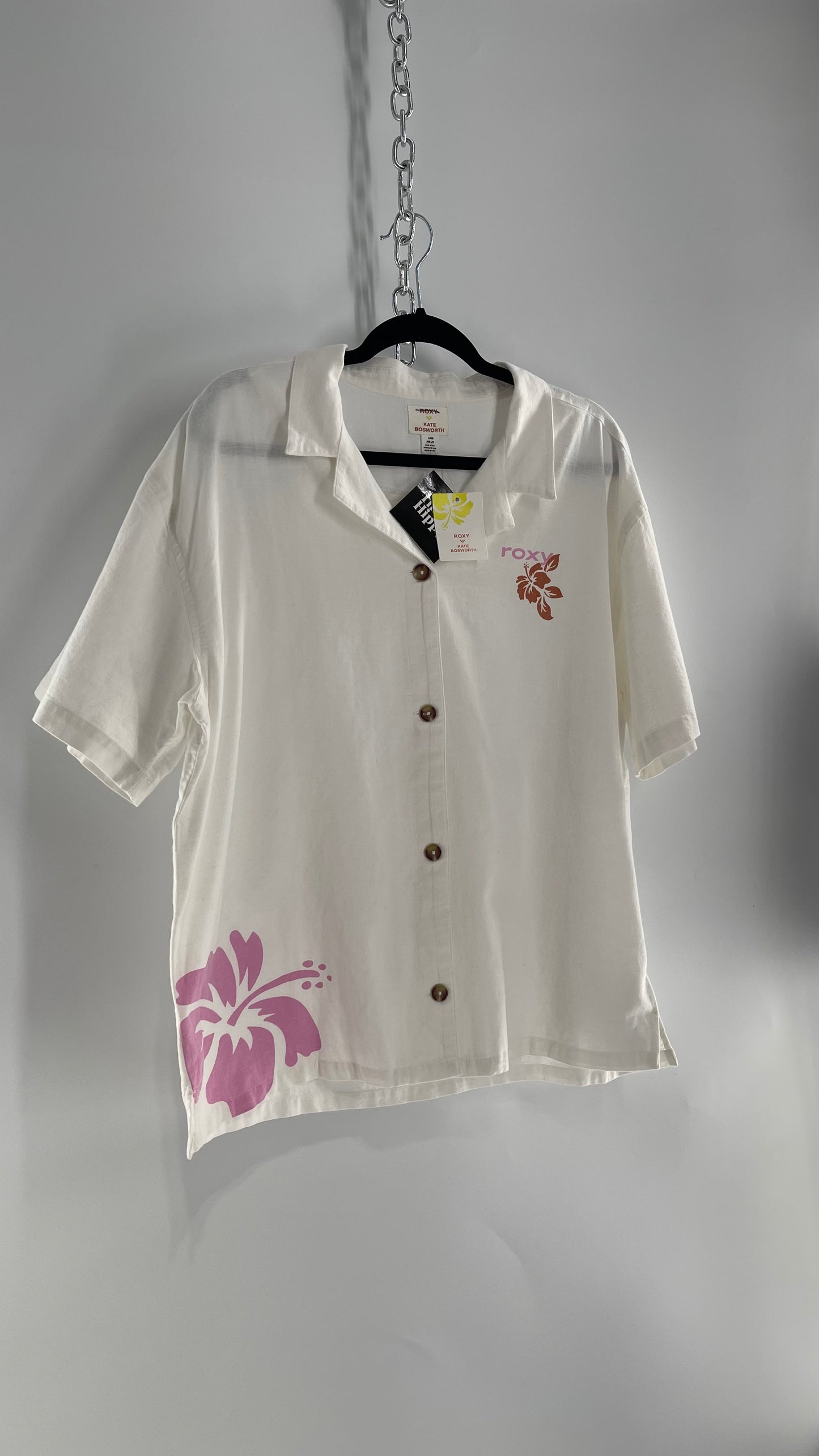 Vintage Roxy x Kate Crush Surf Kind Kate Button Down Shirt with Tags Attached (Large)