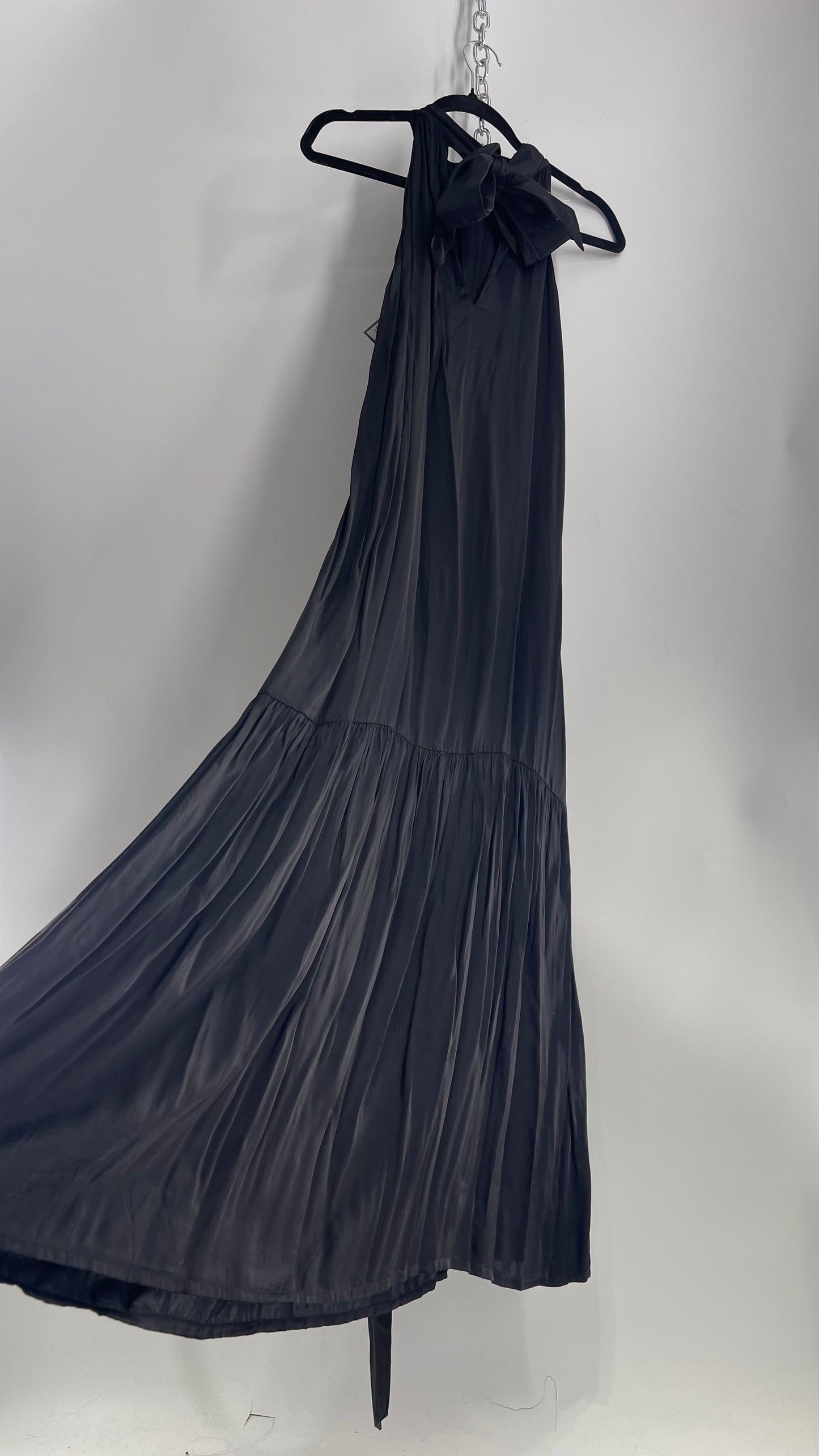 Cleobella Black Silky Shiny Full Length Gown with Tags Attached (Small)