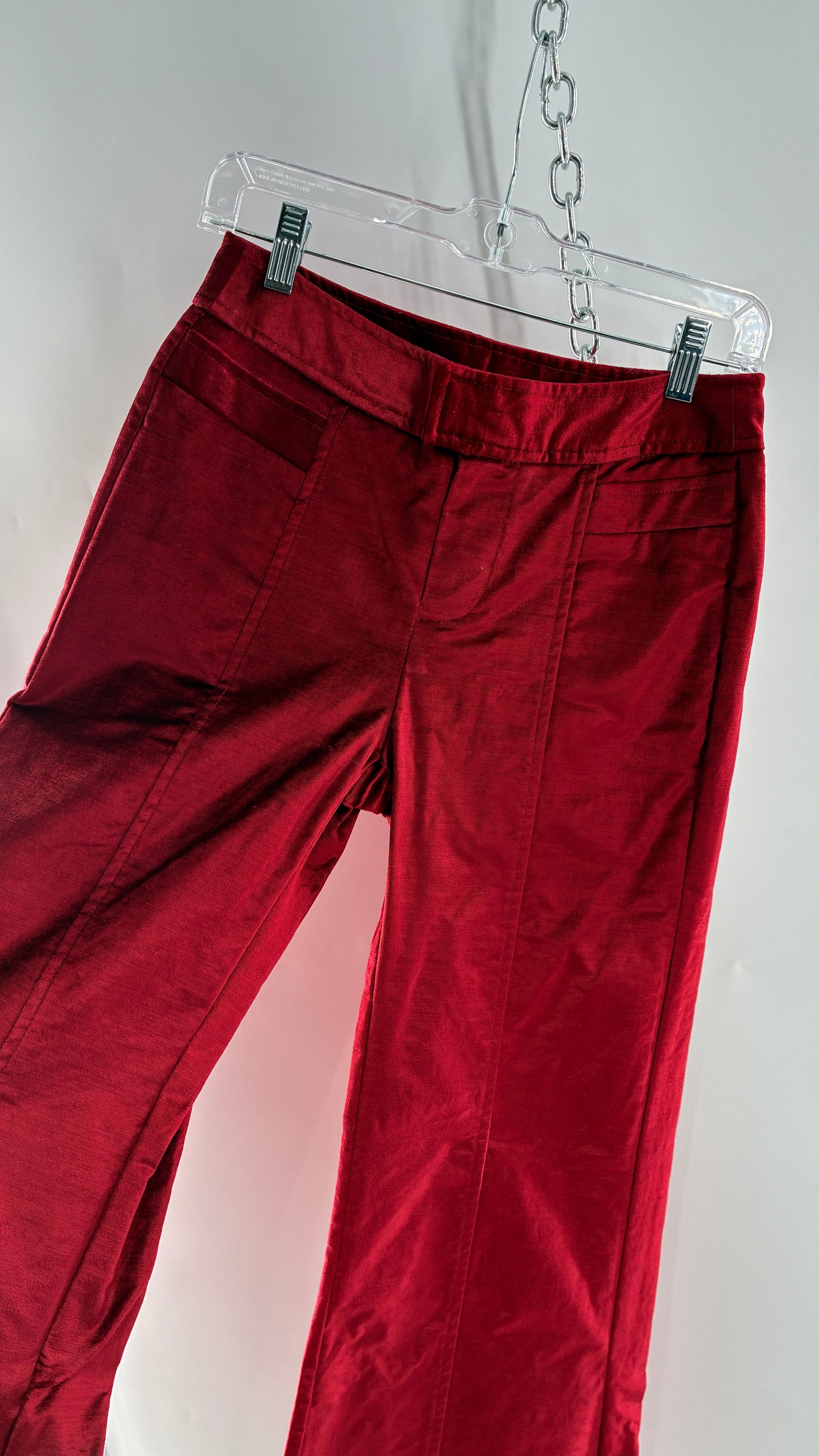 Free People Red Velvet Walk with You Kick Flare Hot Pants (2)