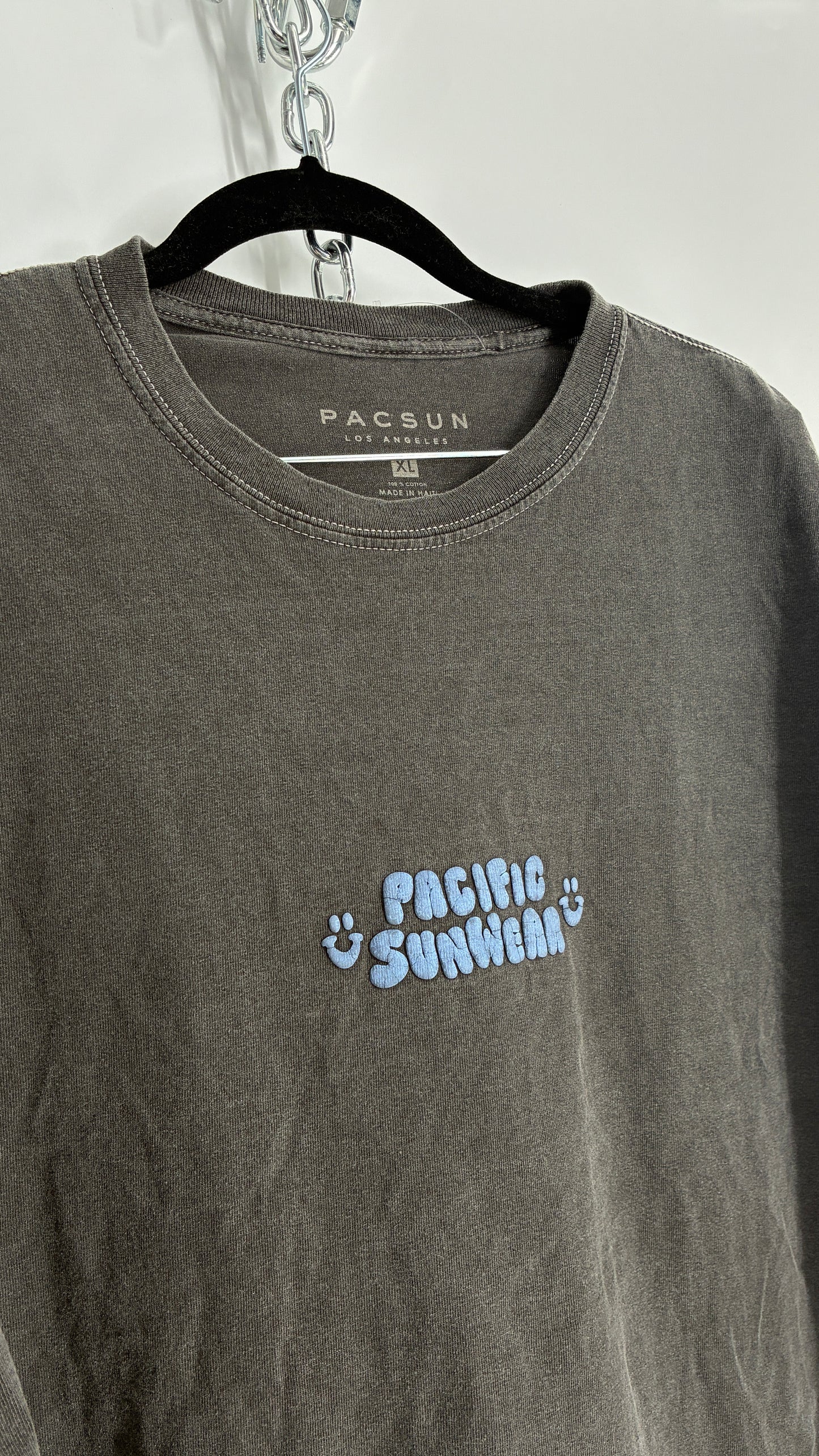 PACSUN Grey Oversized Puff Print T Shirt (XL)