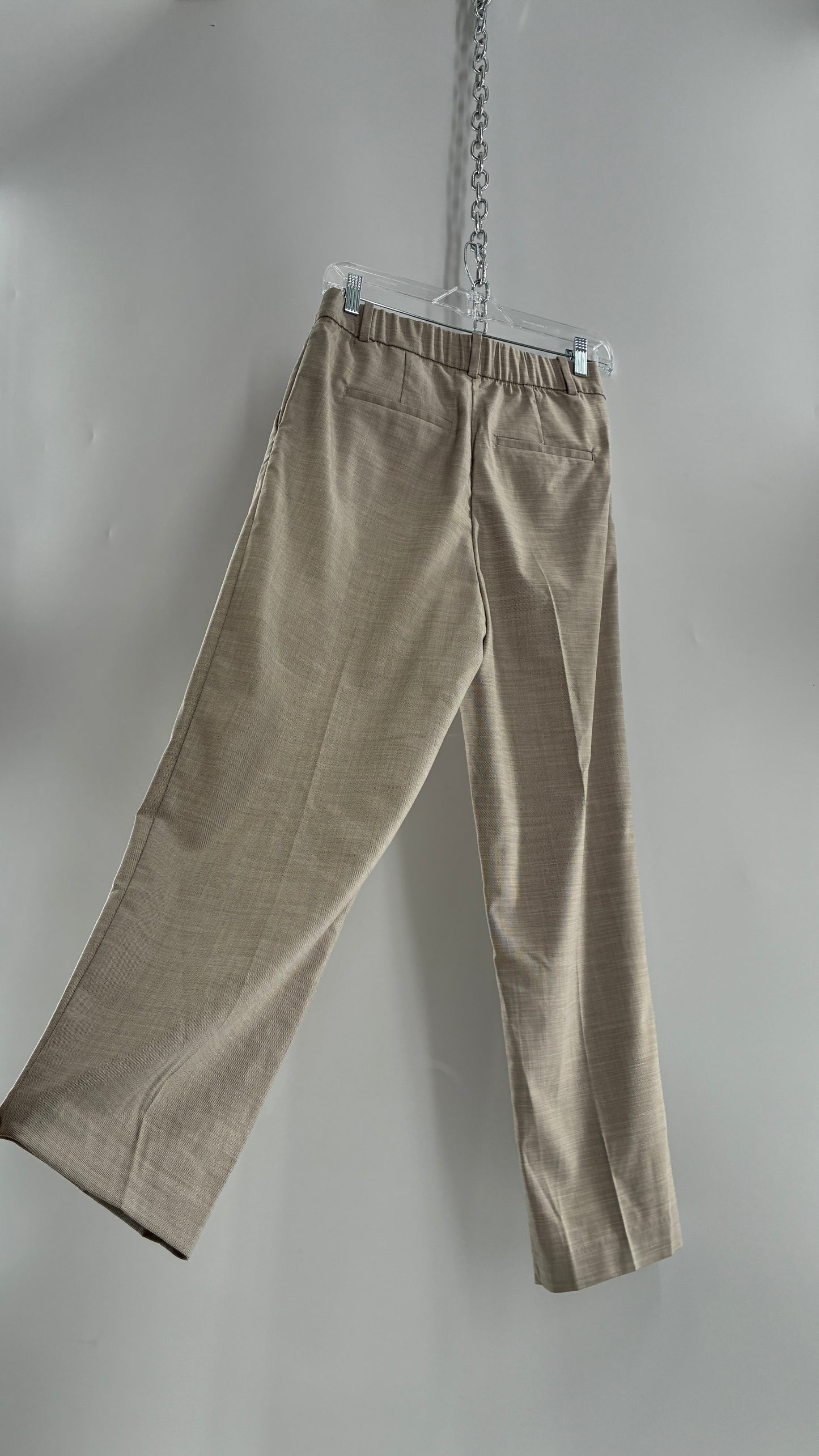 H&M 83% Recycled Polyester Beige Woven Trouser with Tags Attached (6)