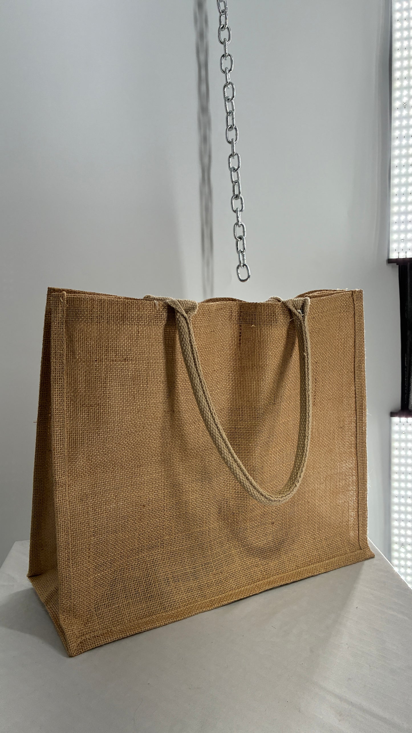 Vintage Burlap Monogram Beach Bag