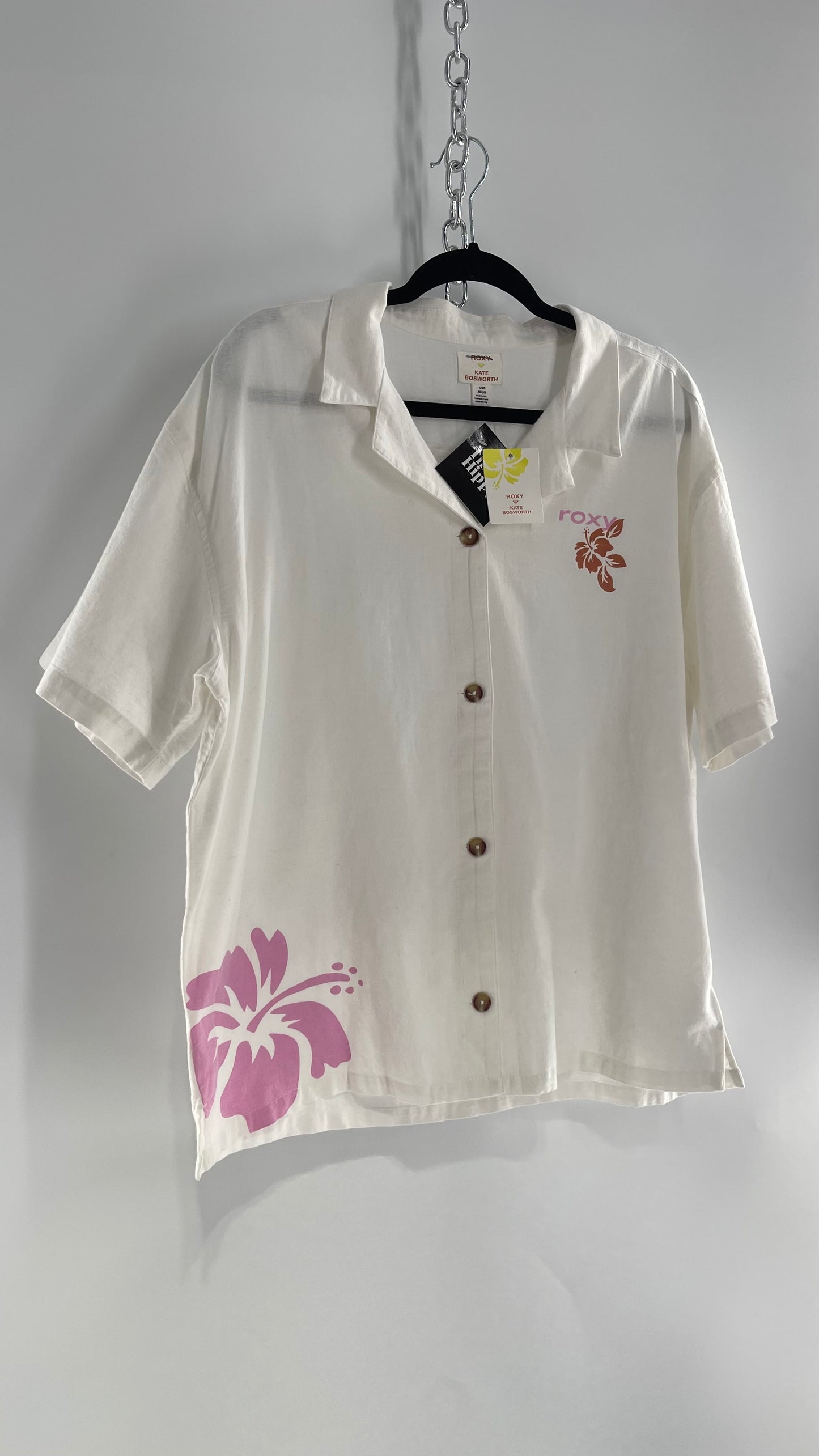 Vintage Roxy x Kate Crush Surf Kind Kate Button Down Shirt with Tags Attached (Large)