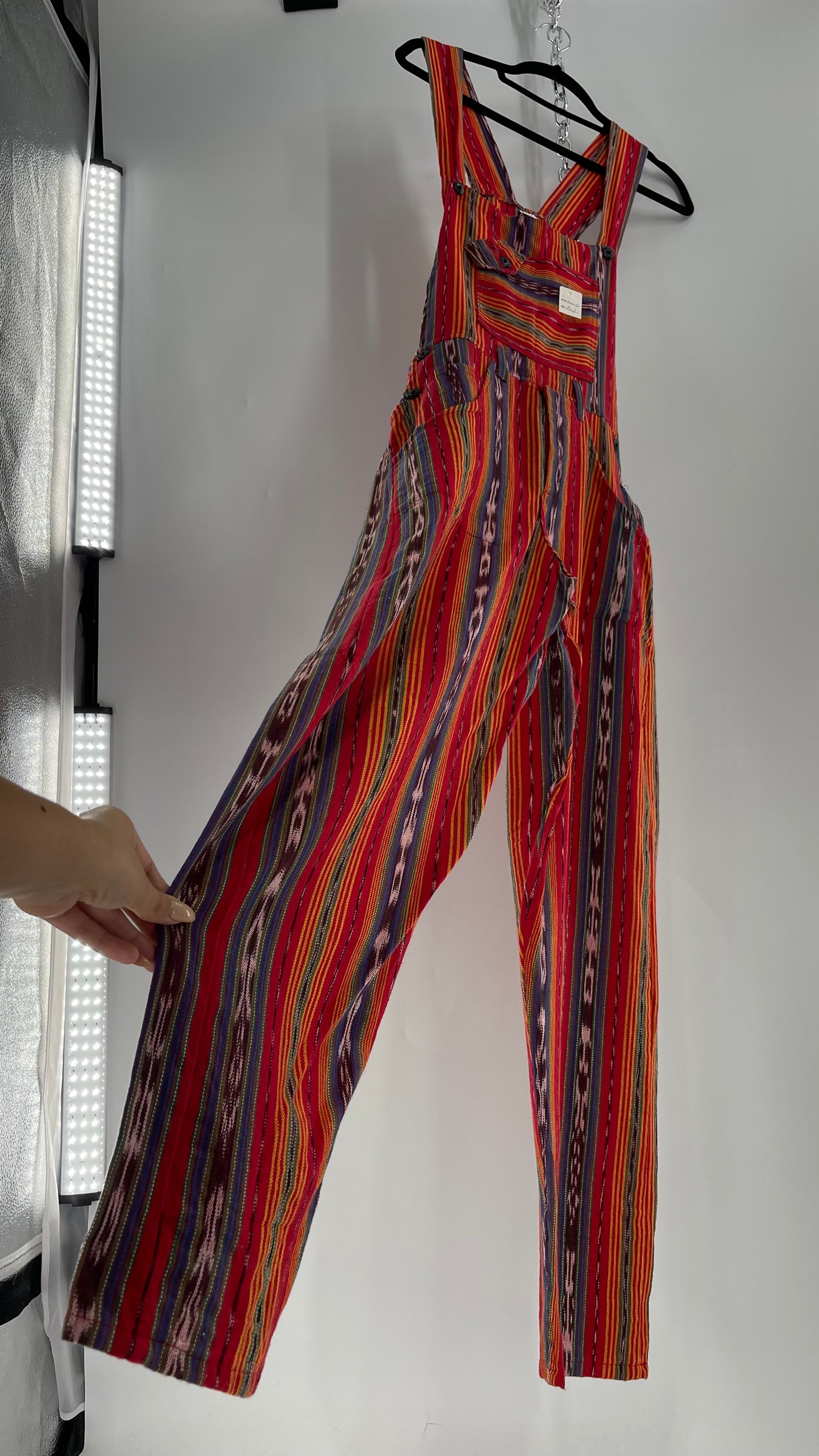 Vintage Red Baja 1970s Guatemalan Overalls (Medium)