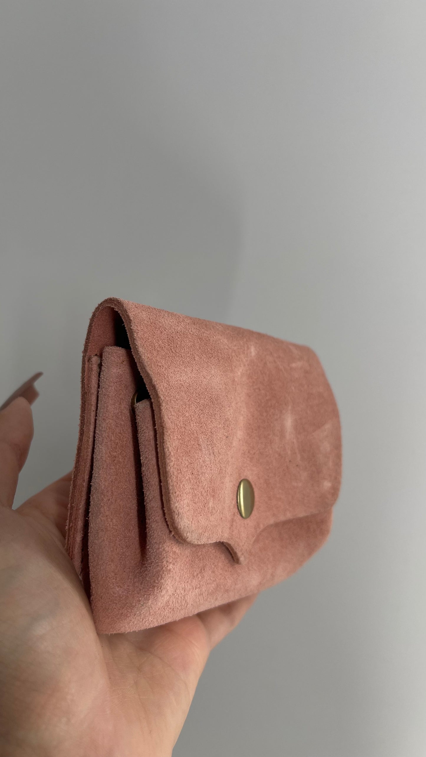 Urban Outfitters Rose Pink Suede Leather Wallet Belt Bag