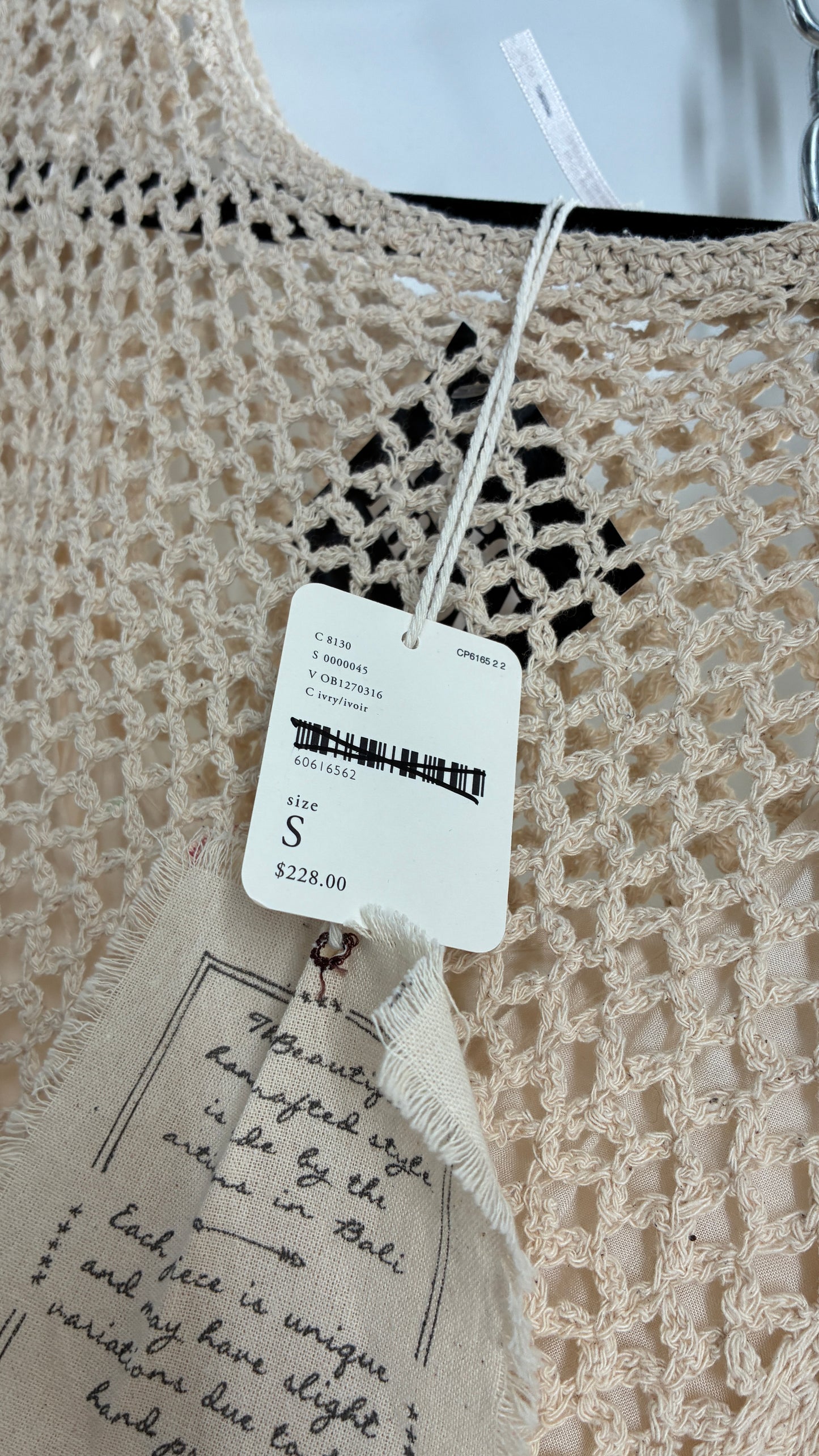 Free People Crochet Scalloped Open Side Dress with Ruffled Sleeve Details (S)