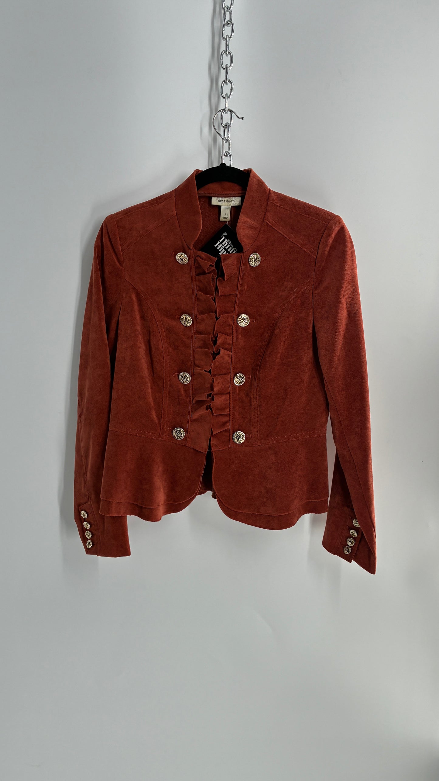 Vintage Orange Button Front Jacket (Small)