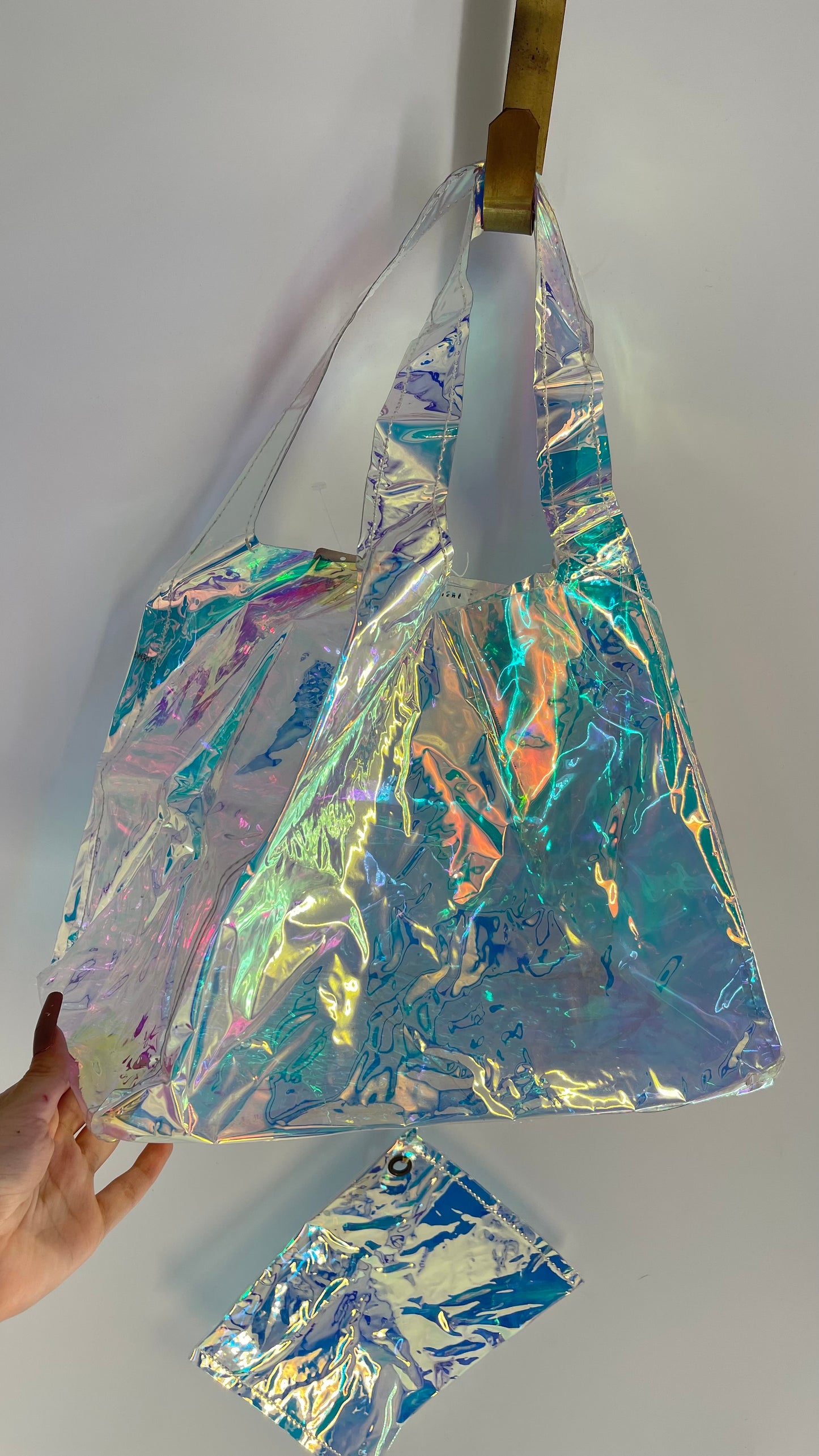 Free People Movement Iridescent Color Changing Tote Bag and Pouch Set