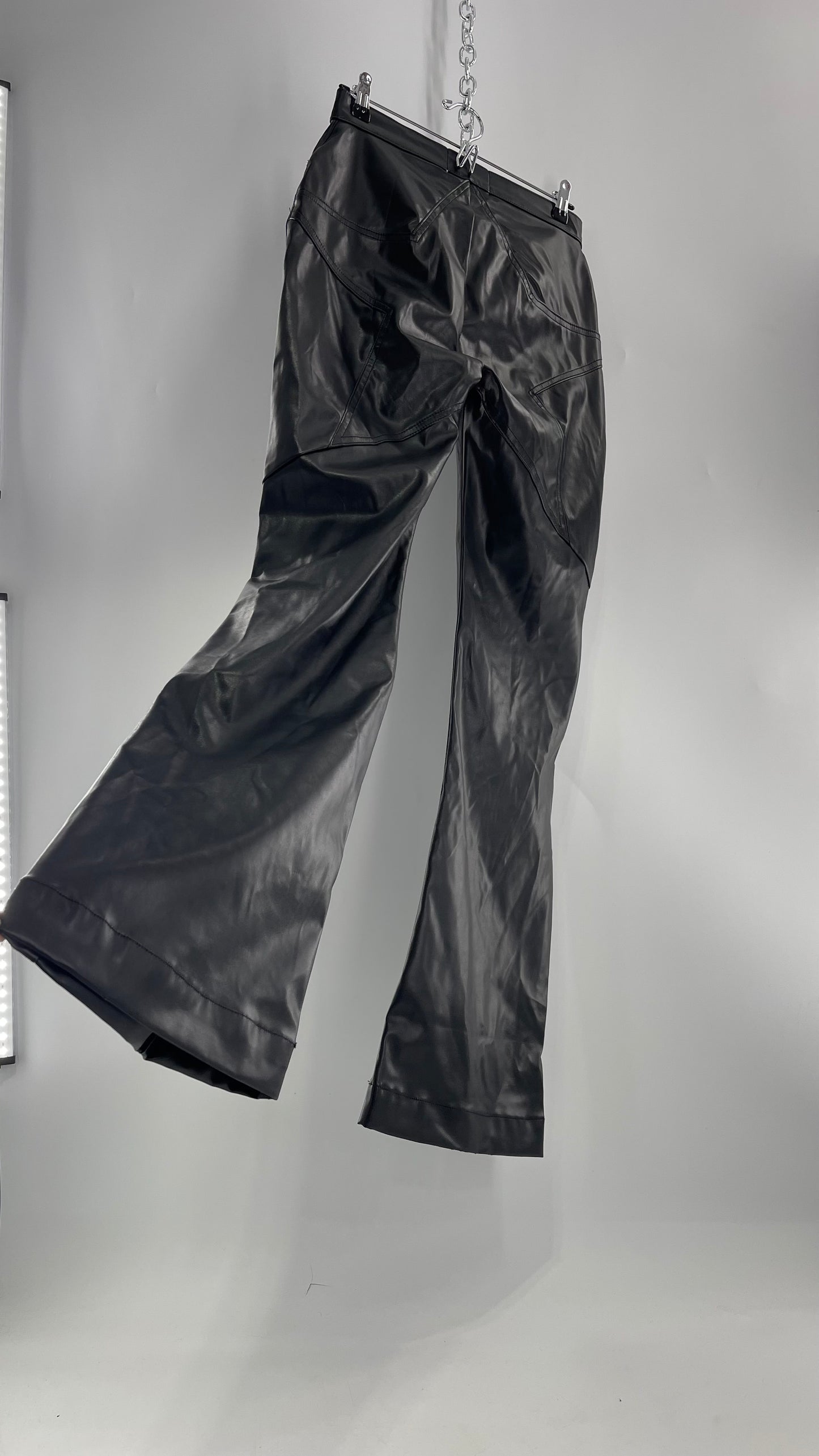 Revice Faux Leather Kick Flares with Star Bum (29)