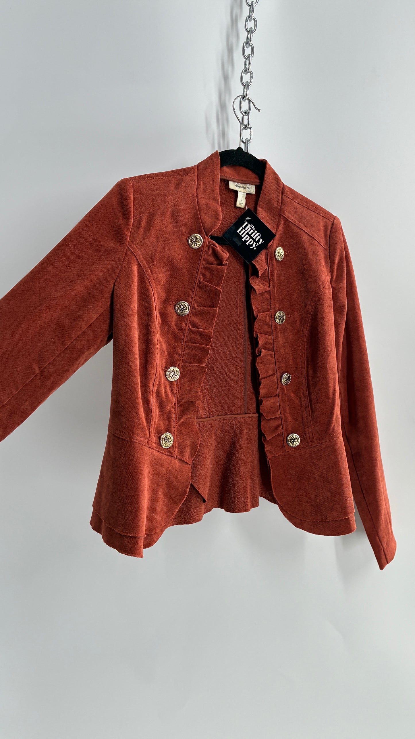 Vintage Orange Button Front Jacket (Small)