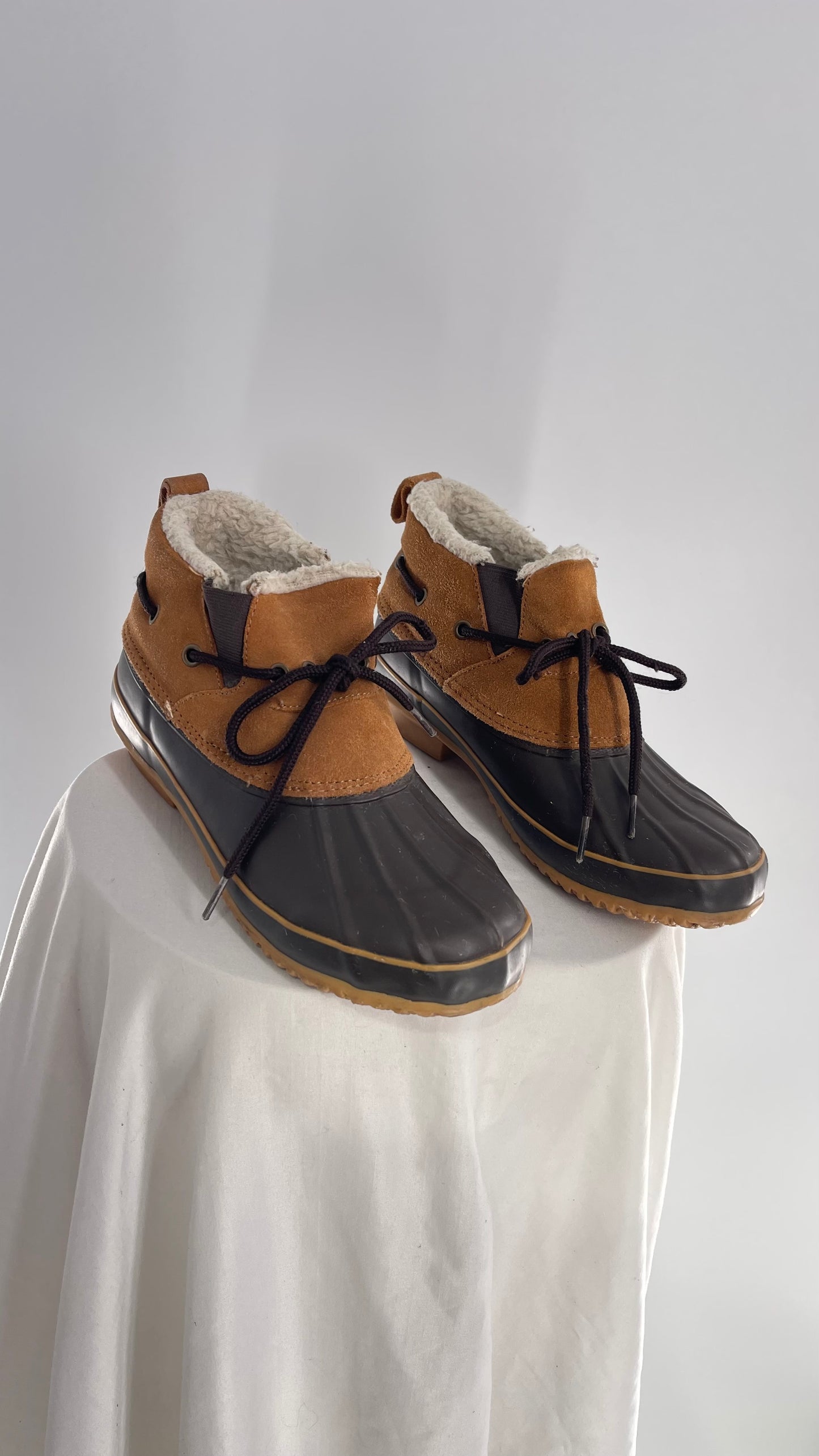 Vintage Khombu Suede Leather Short Snow Duck Boot (7)