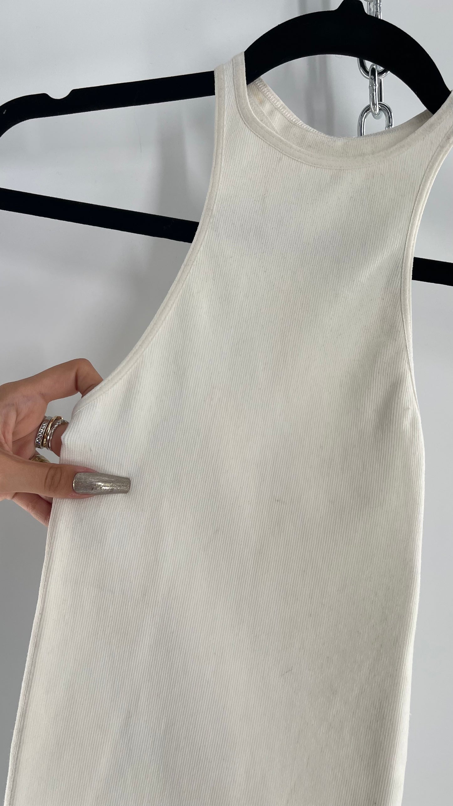 Free People Movement White Halter Stretchy Tank Top (XS/S)