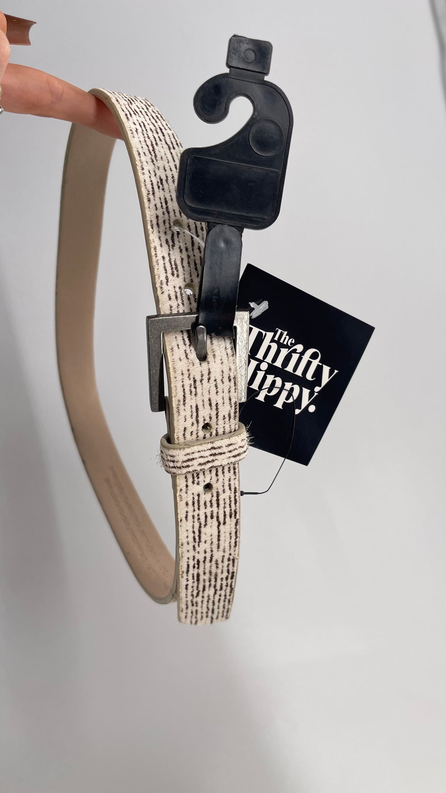 Urban Outfitters Calf Hair Beige Skinny Belt (Small)