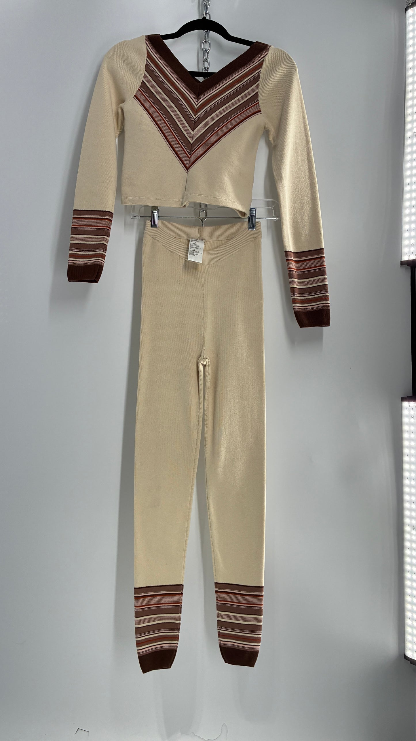 Intimately Free People Worn Knit 70s Style 2 Piece Set (Small)