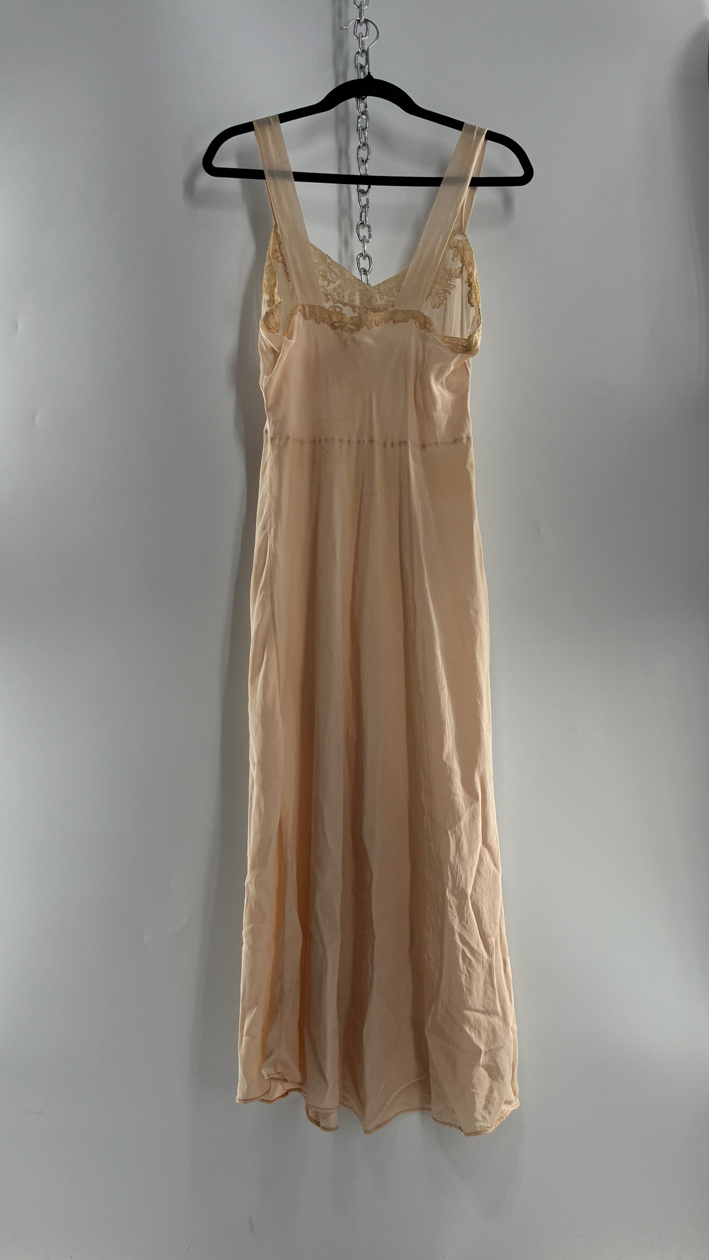 Vintage 1950s Handmade French Silk Nightgown Style Dress