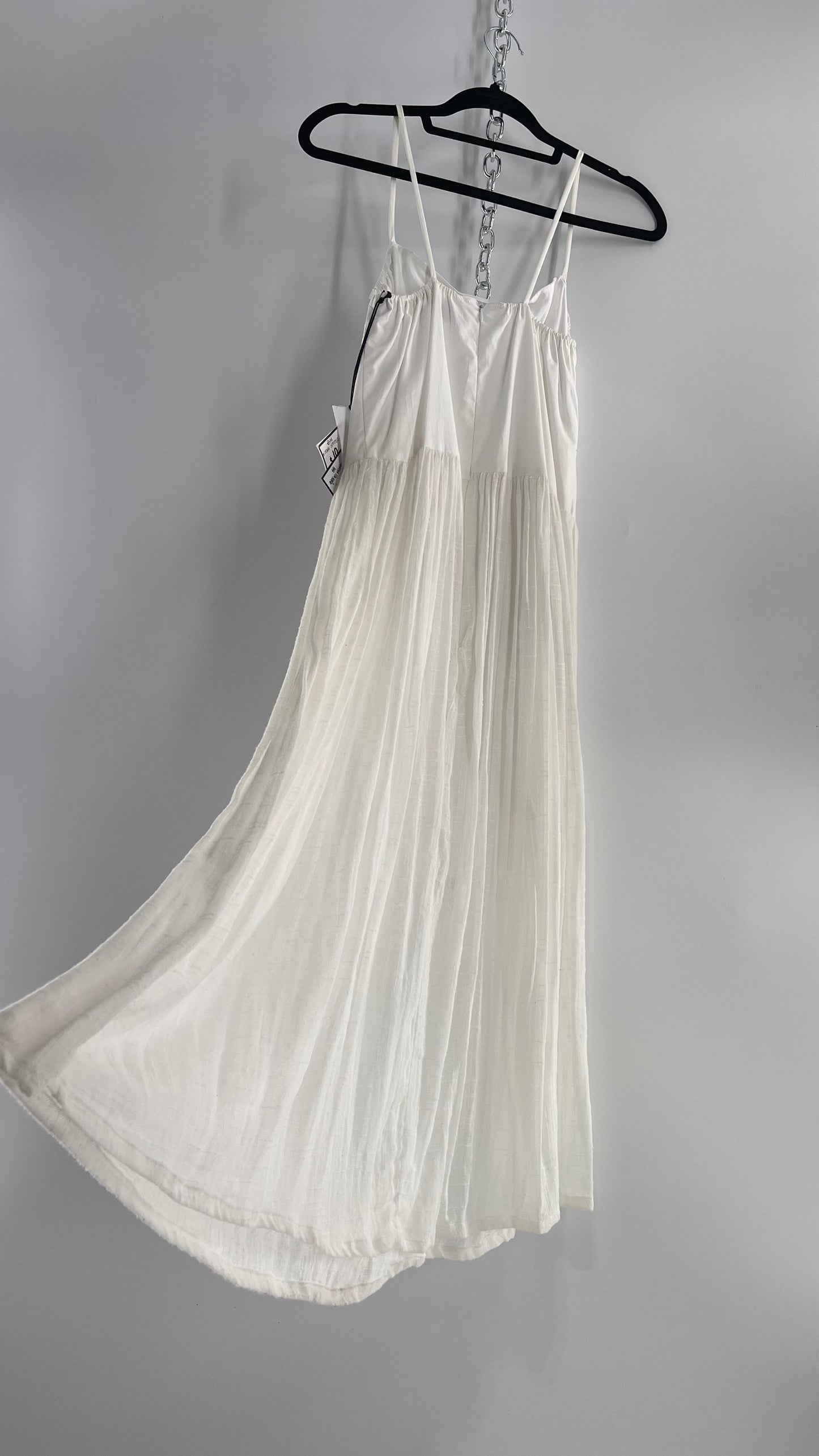 ØM Objects Without Meaning White Dress with Woven Skirt and Tags Attached (Large)