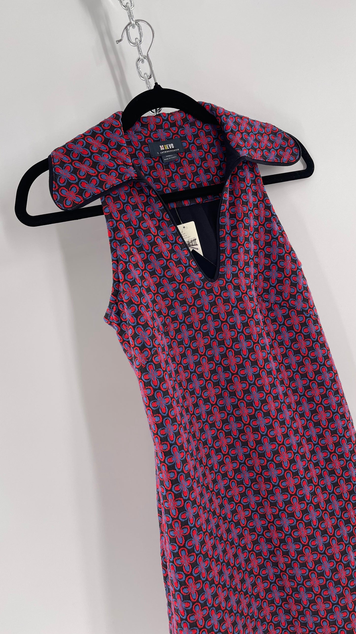 Maeve Anthropologie 1970s Retro Collared Tunic Mini Dress (XXS)