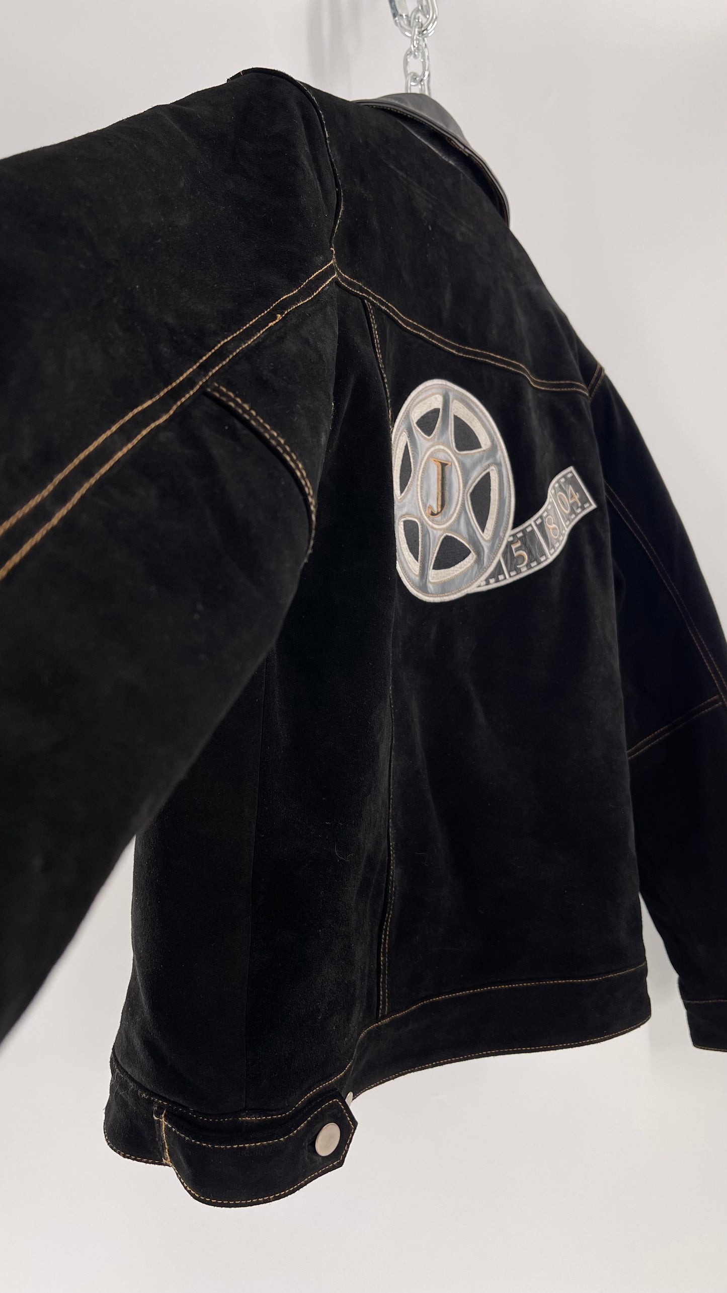 Vintage Extreme Black Suede Heavy Duty Cinematic Jacket (Medium)