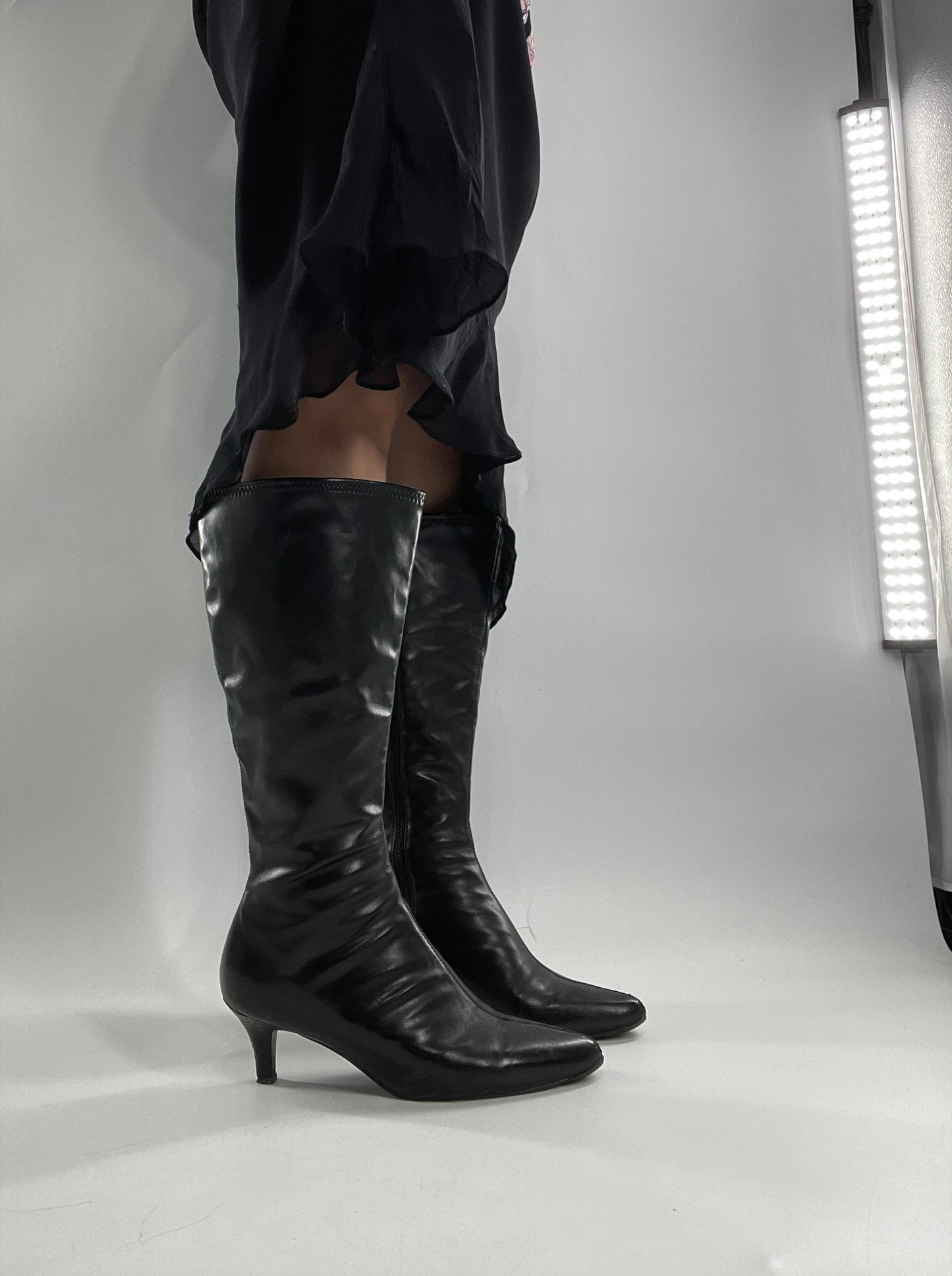 Vintage Kitten Heel Knee High Boots