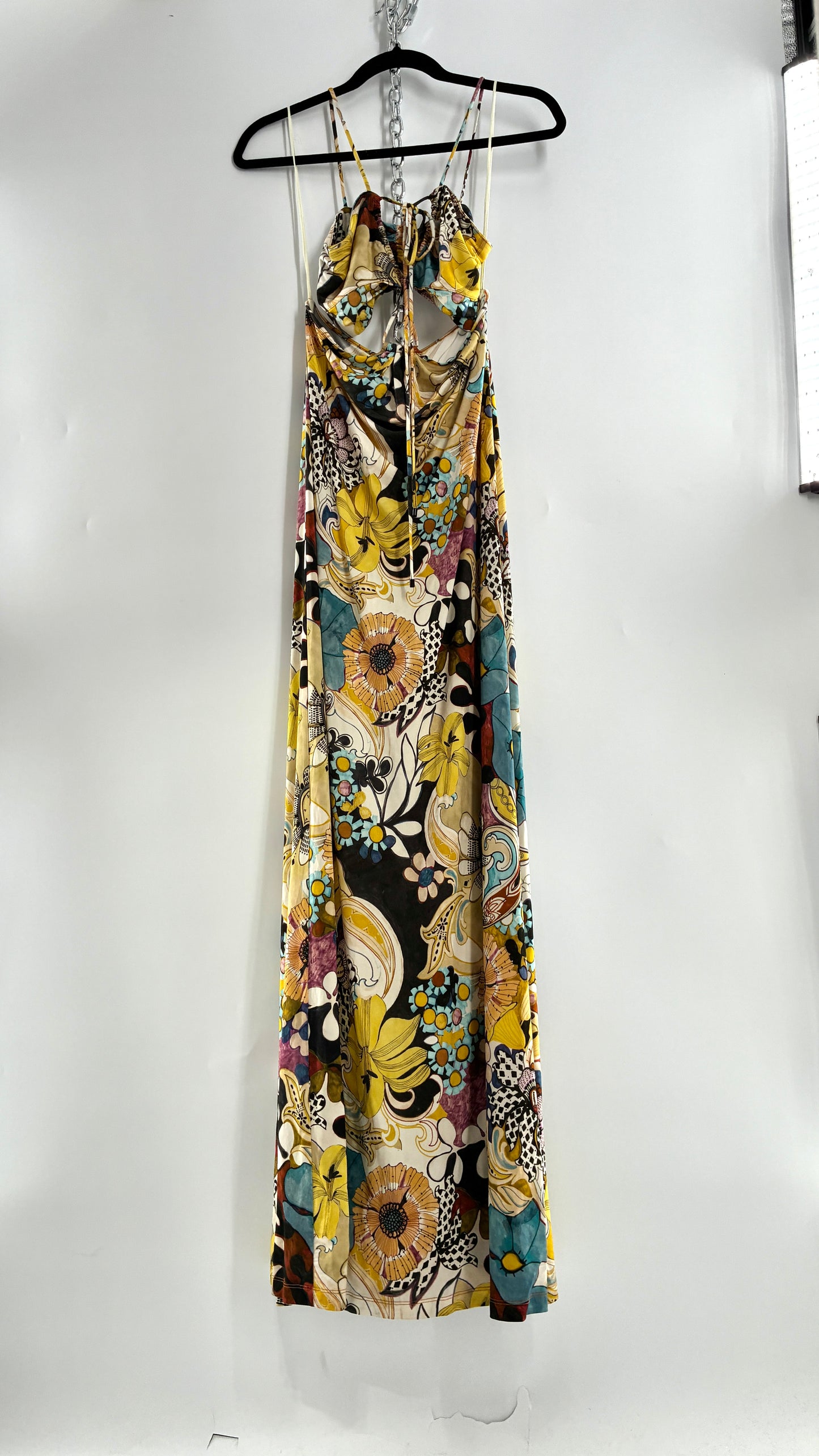 ALEXIS Cassandra Cut Out, Graphic Florals Maxi Dress (XS)