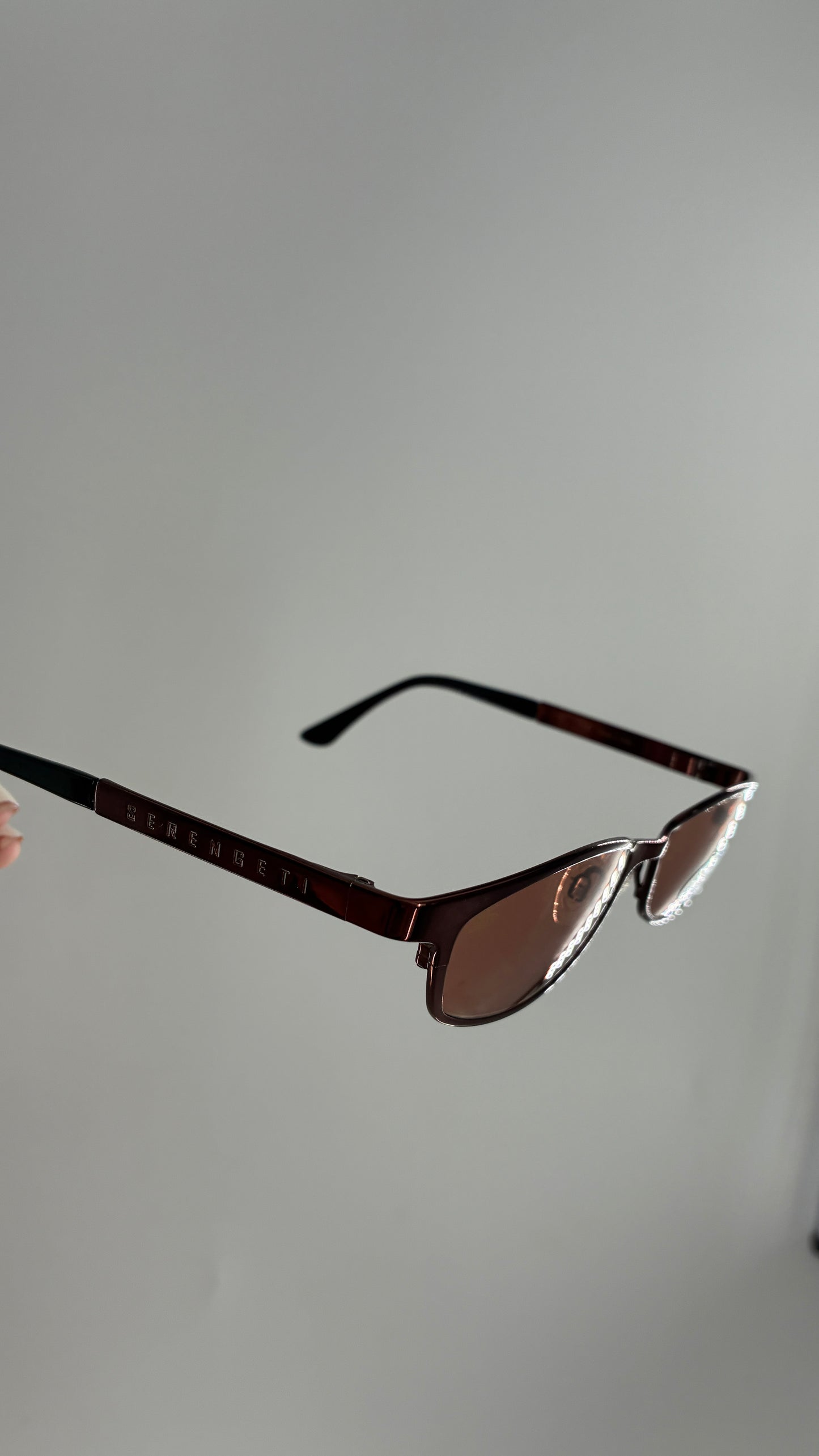 Vintage SERENGETI Polarized Sunglasses with Bronze Metal Frame