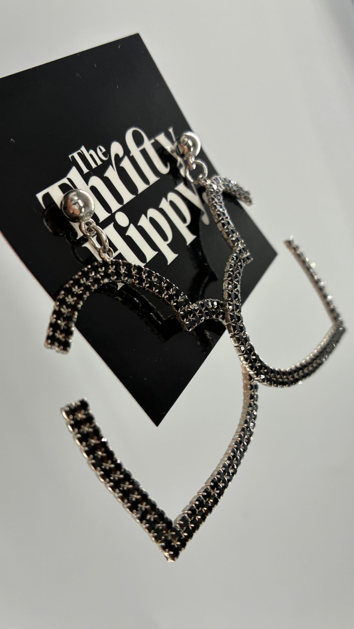 Free People Black Hoop Heart Earrings