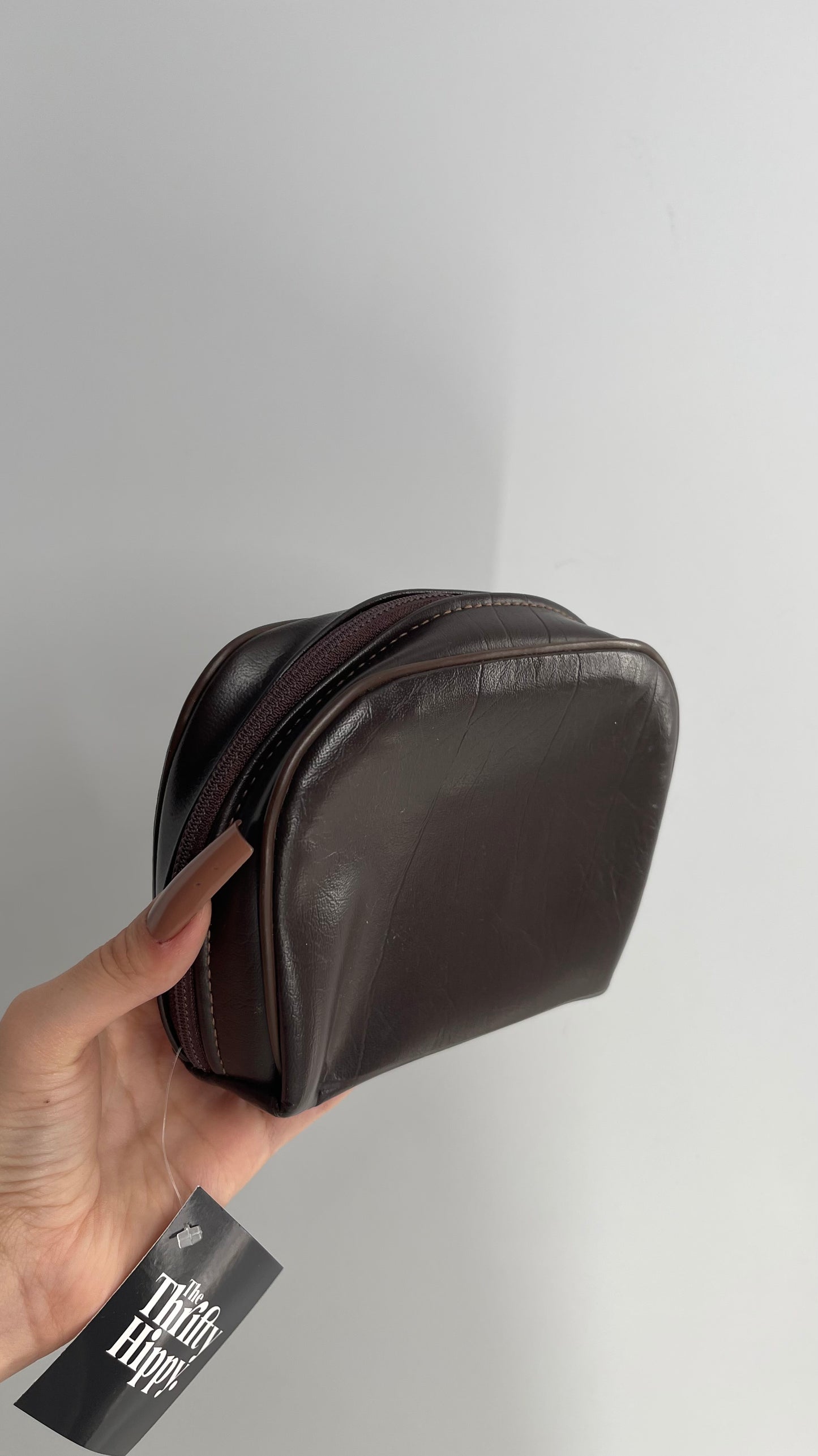 Vintage Dark Brown Leather Pouch