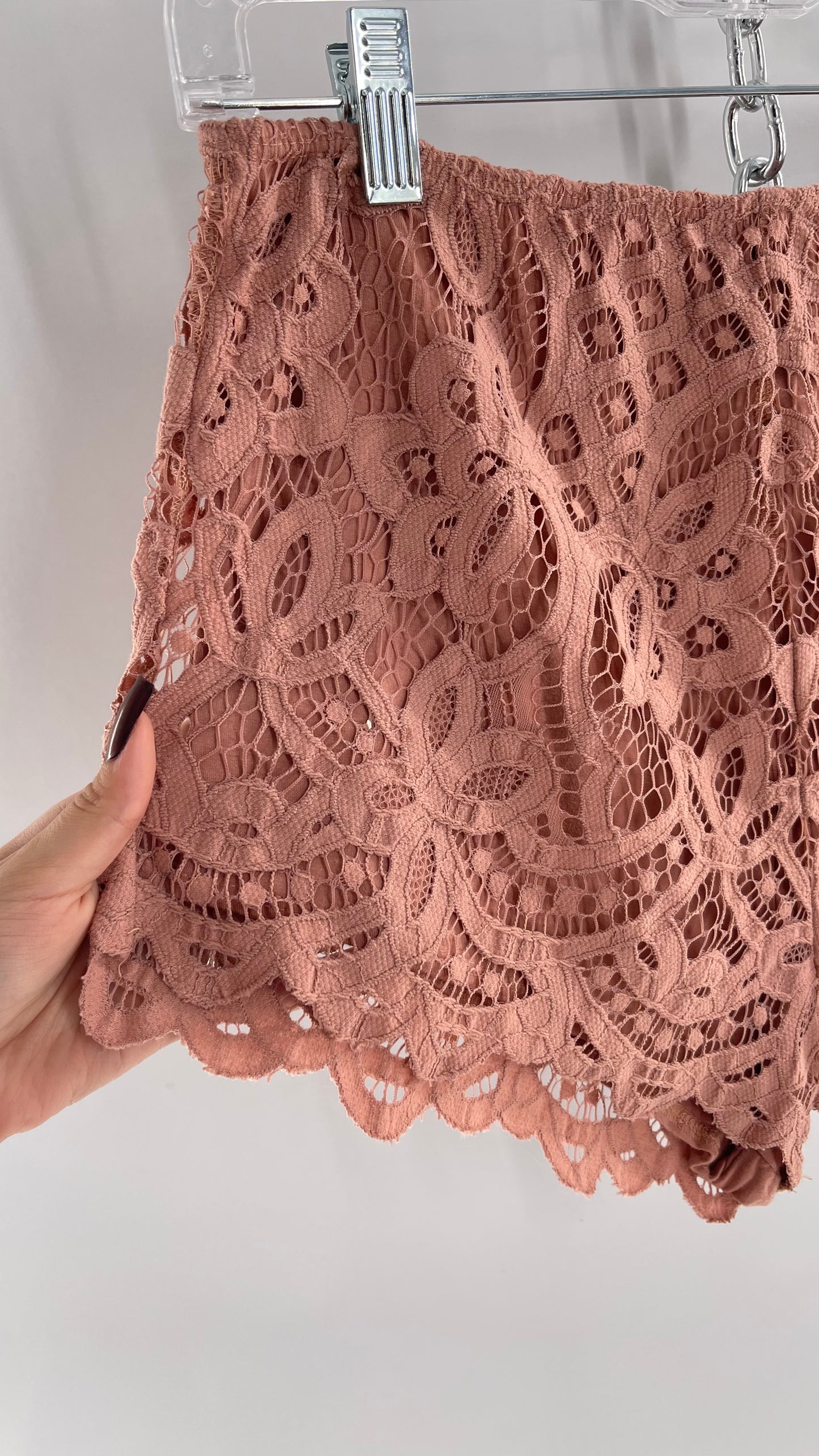 Intimately Free People Dusty Pink Lace Shorts (Small)