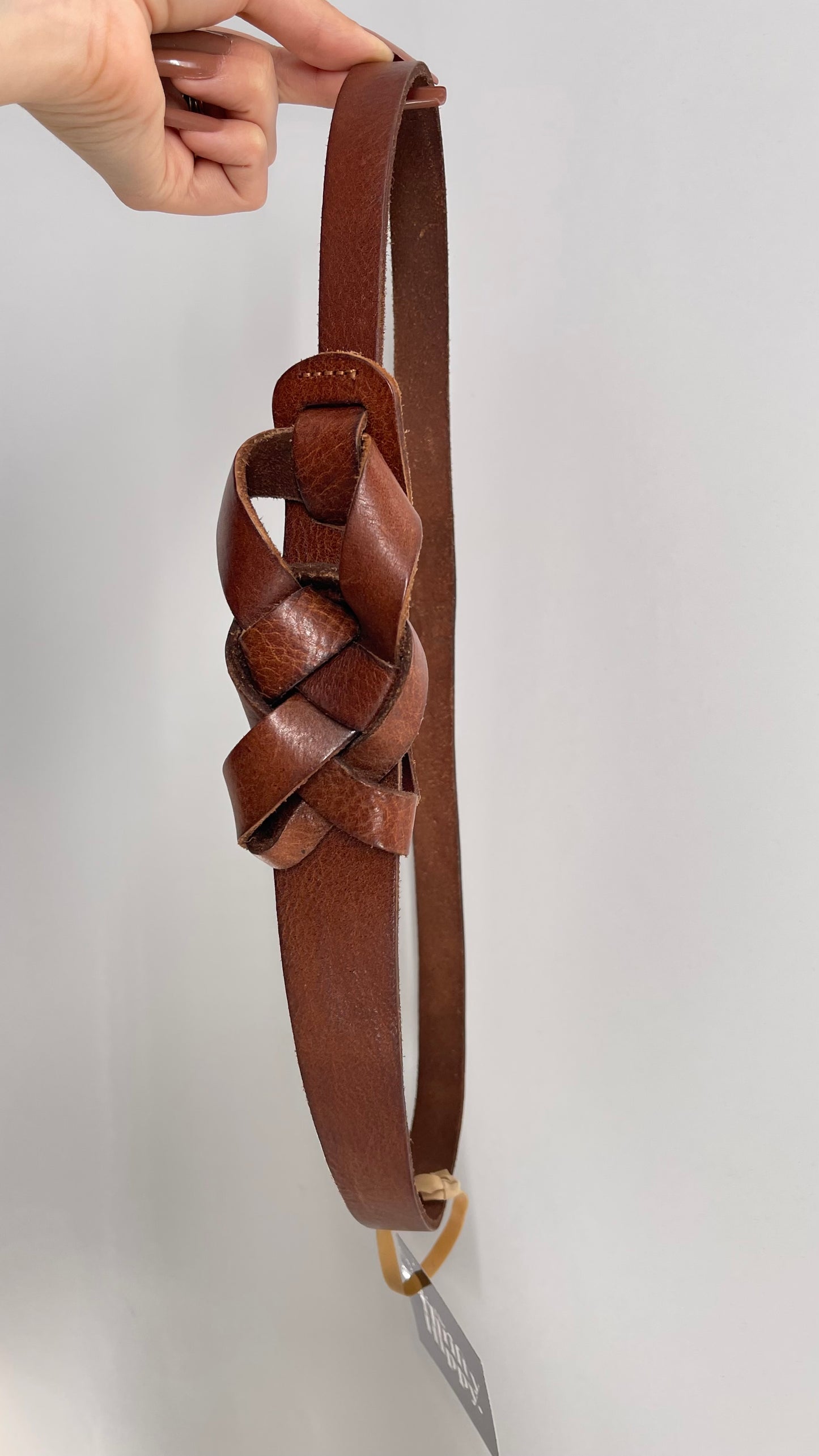 Vintage Leather Braided Knot Belt (Large)