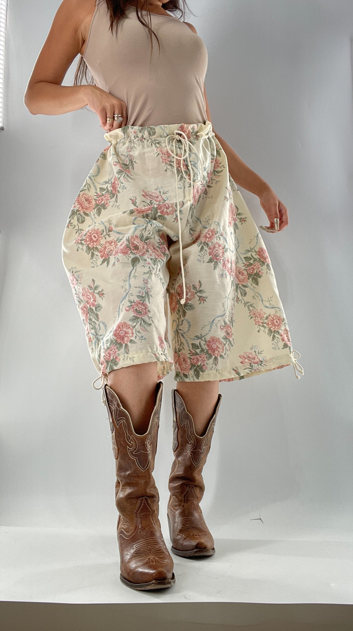 Custom Vintage Cottage Short/Capri Oversized or Cinched (One Size)