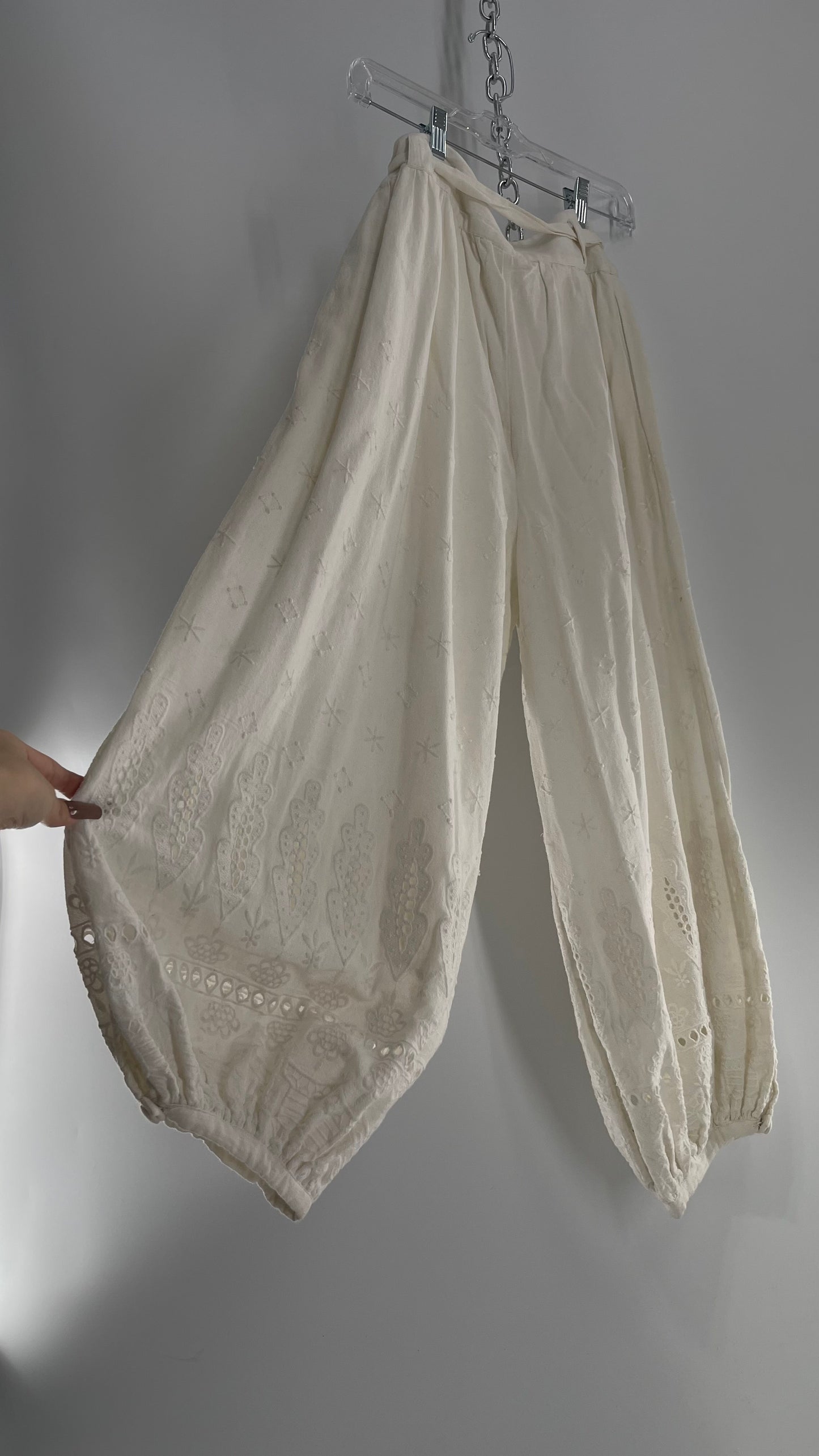 Free People Eyelet Cotton Gauze Embroidered Haram Pant (4)