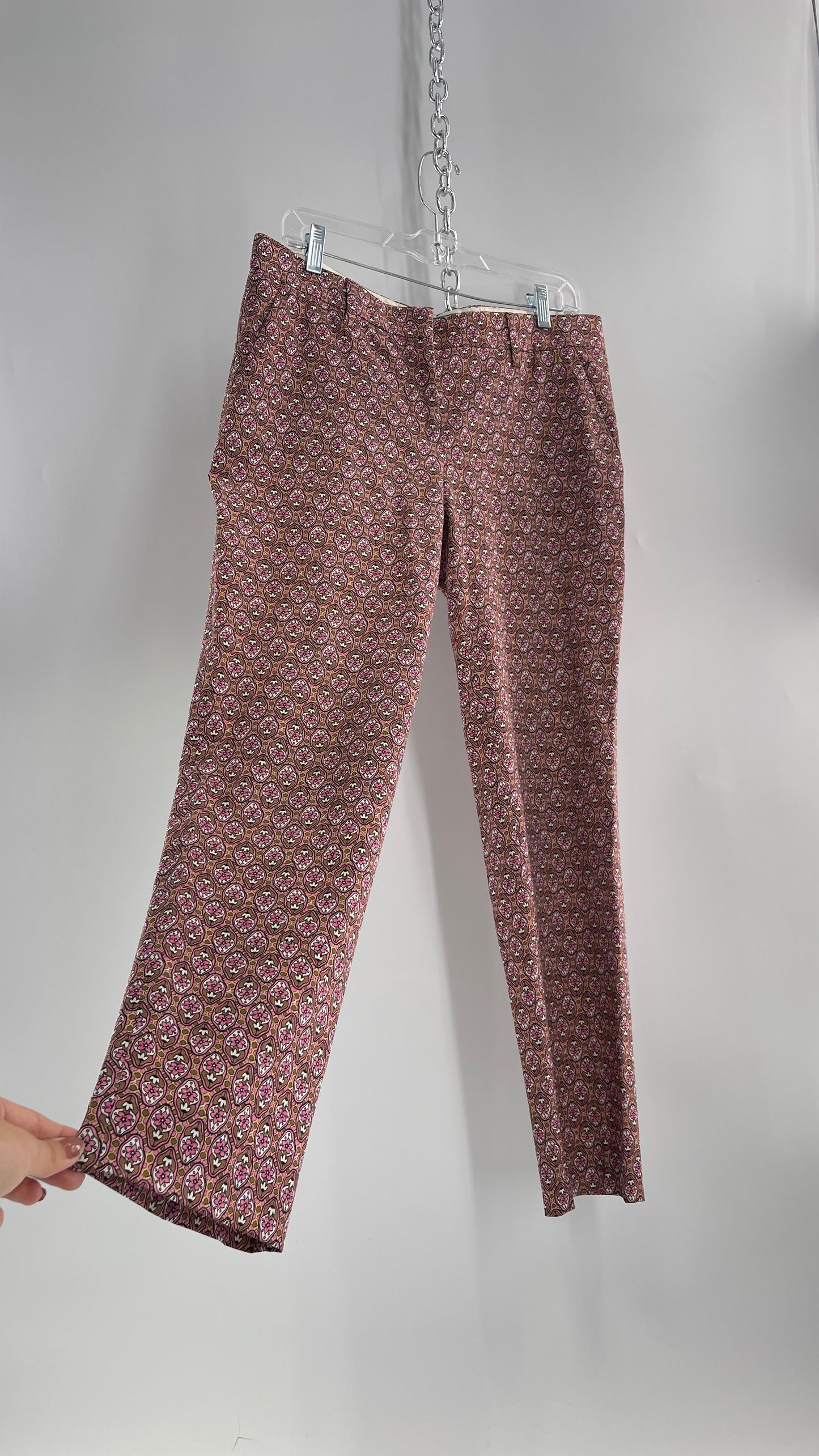 Vintage PRADA Trouser Brown Pink 1970s Style Pattern (28)