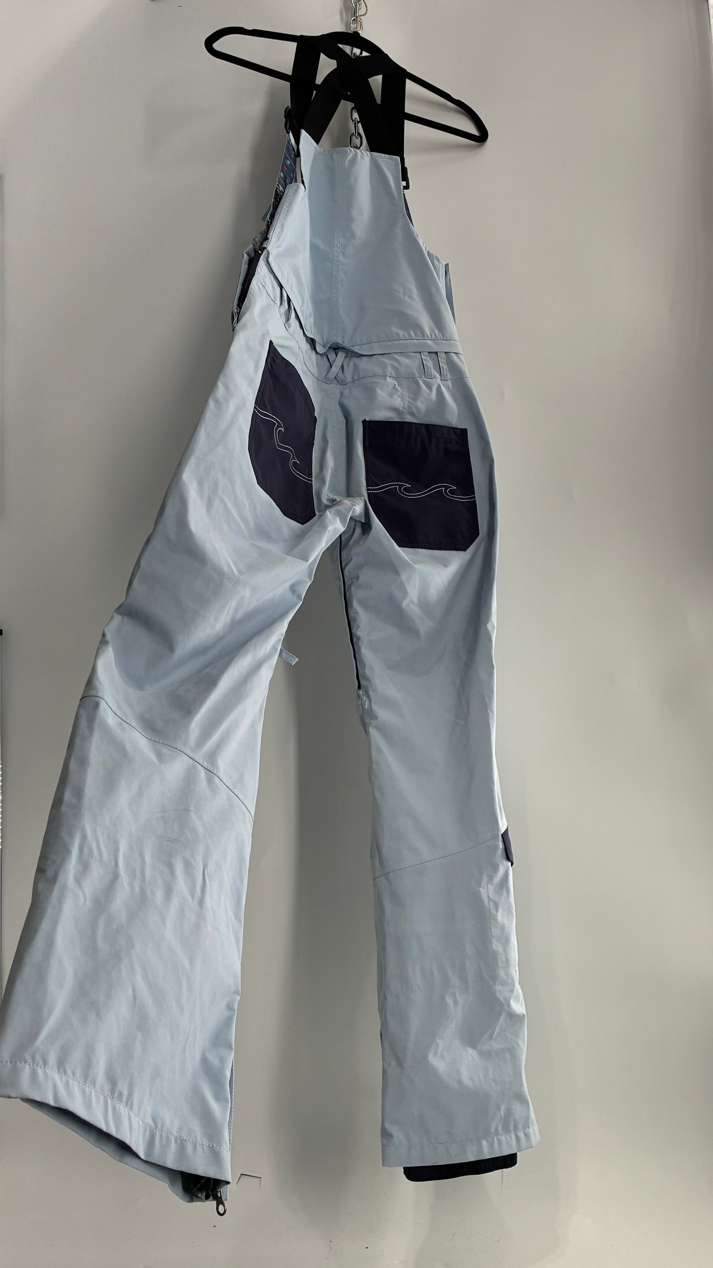 BILLABONG Light Blue Snowboarding Jumpsuit with Detachable Overalls (Small)