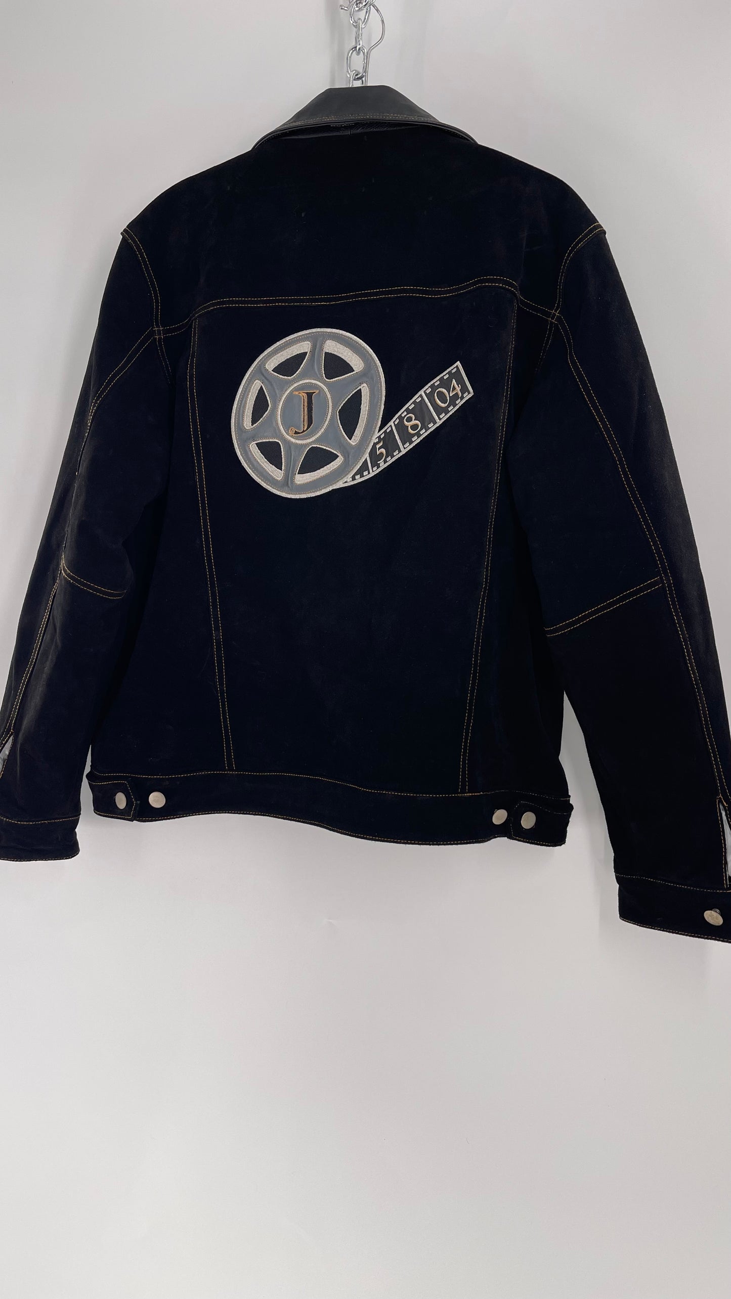 Vintage Extreme Black Suede Heavy Duty Cinematic Jacket (Medium)