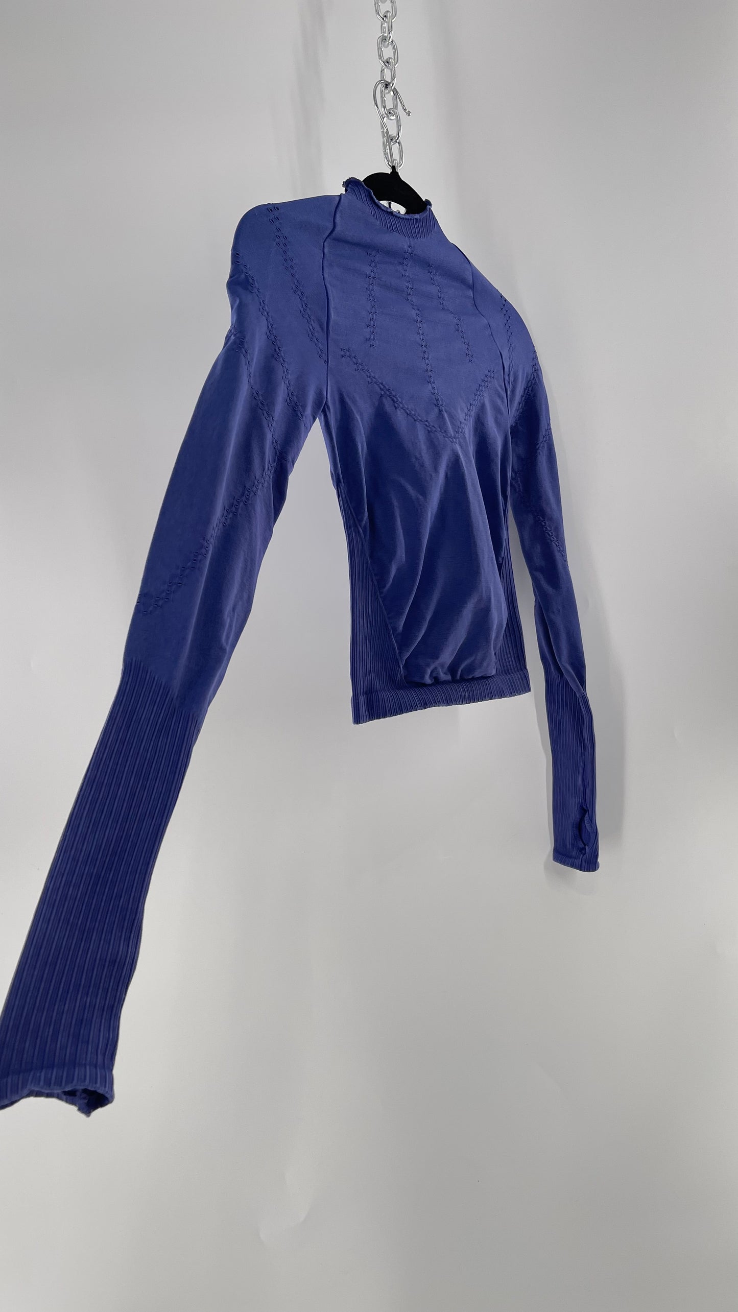 Free People Movement Spandex Perforated Purple Skim Top (XS/S)