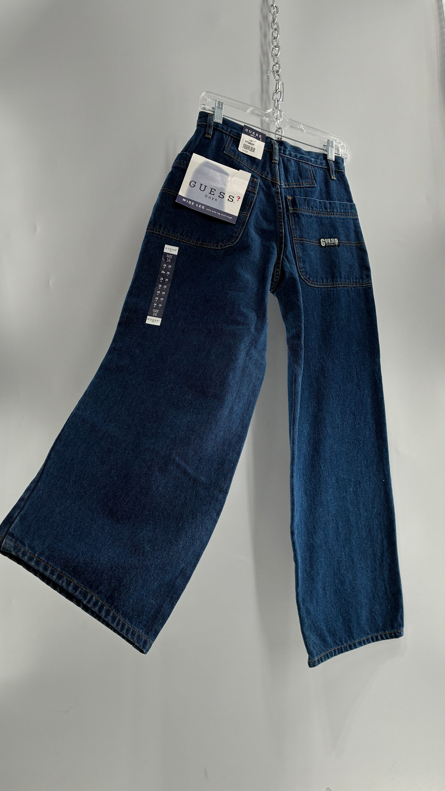 Rare Deadstock Vintage GUESS 1997 Baggy Wide Leg Cargo Jeans (28x29)