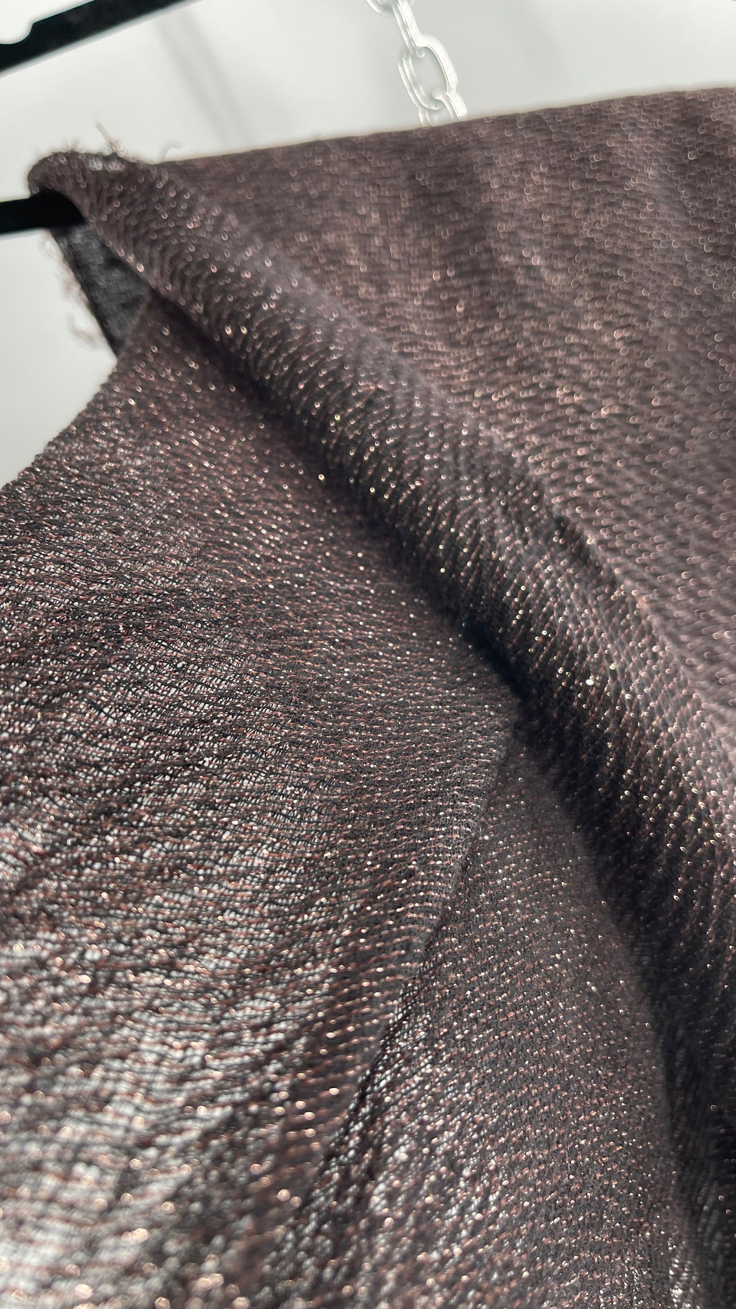 Maurice’s Black Thin Knit Voluminous Scarf with Bronze Woven Tinsel