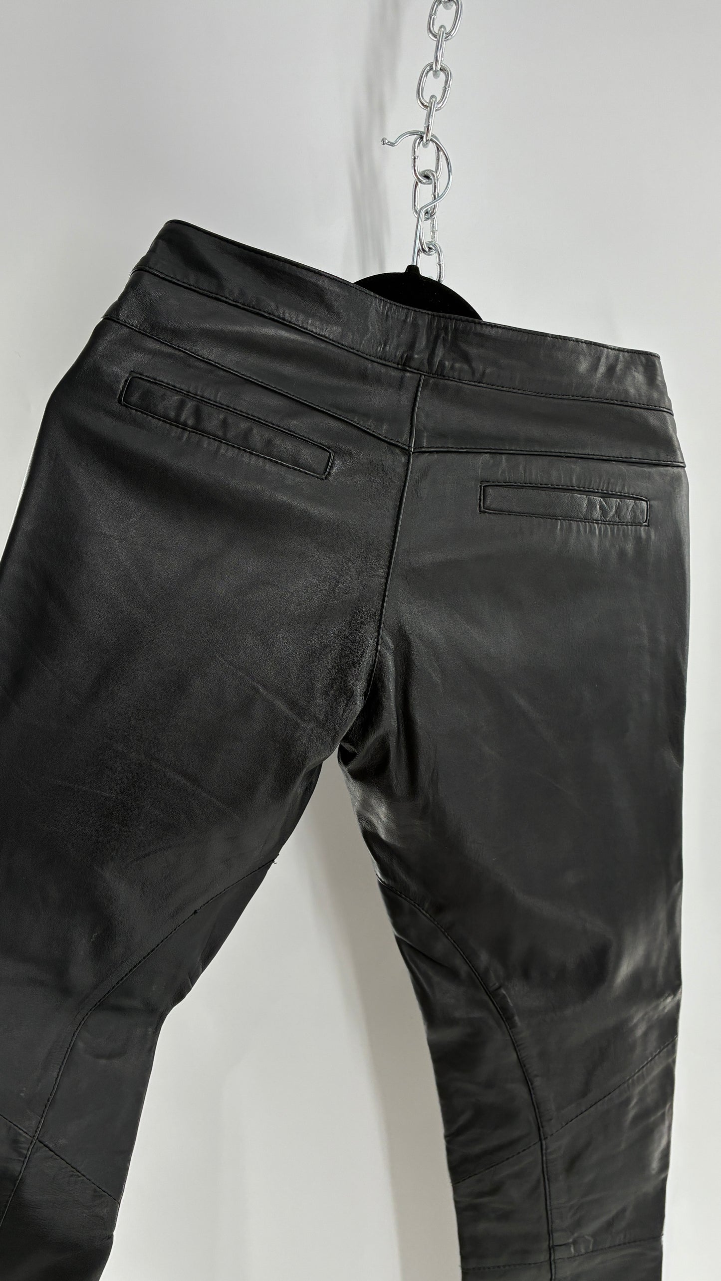 ASOS Low Rise Genuine Leather Patchwork Style Motorcycle Pants (6)