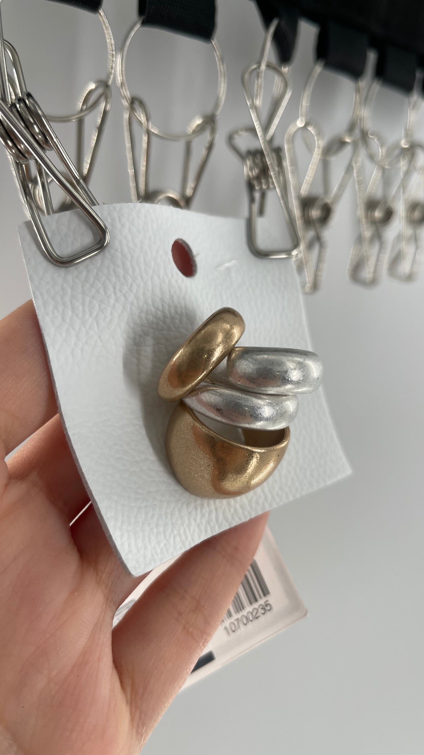 Free People Heavy Duty Mixed Metal Ring Set