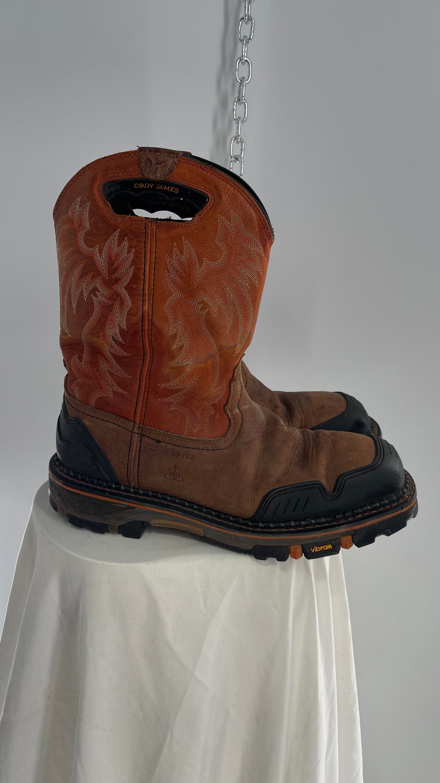 Cody James Men’s Leather Decimator Western Work Boot Nano Composite Toe Heavy Duty (13)