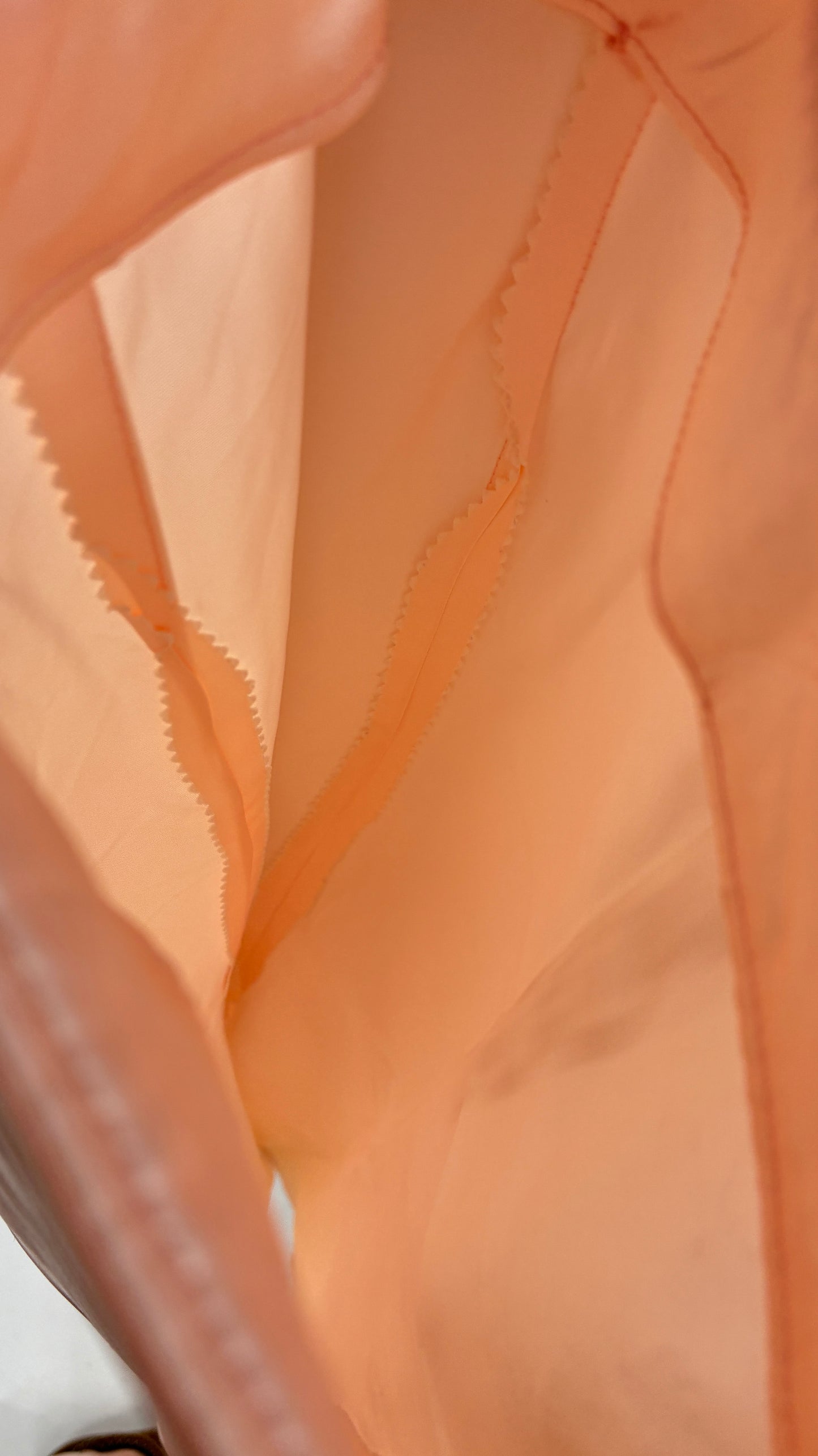 Vintage Peach Toned Satin Handmade Mermaid Style Paneled Skirt