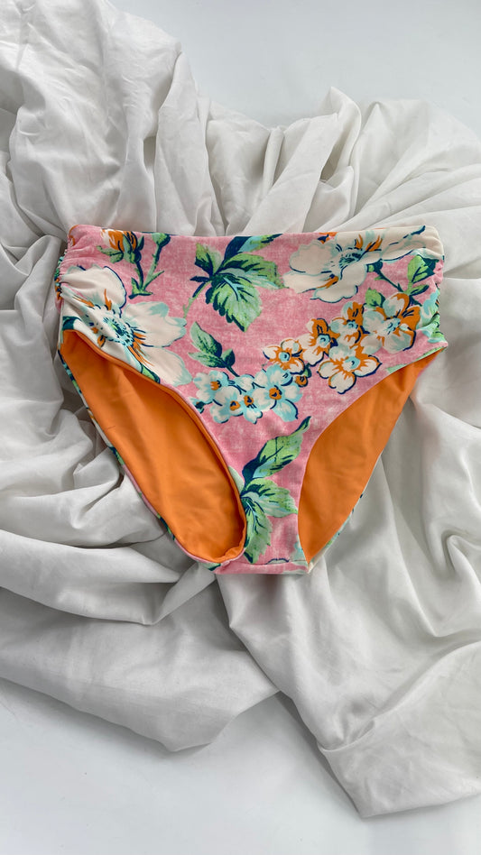 AERIE Tropical Florals Mid Rise Swim Bottoms (Small)
