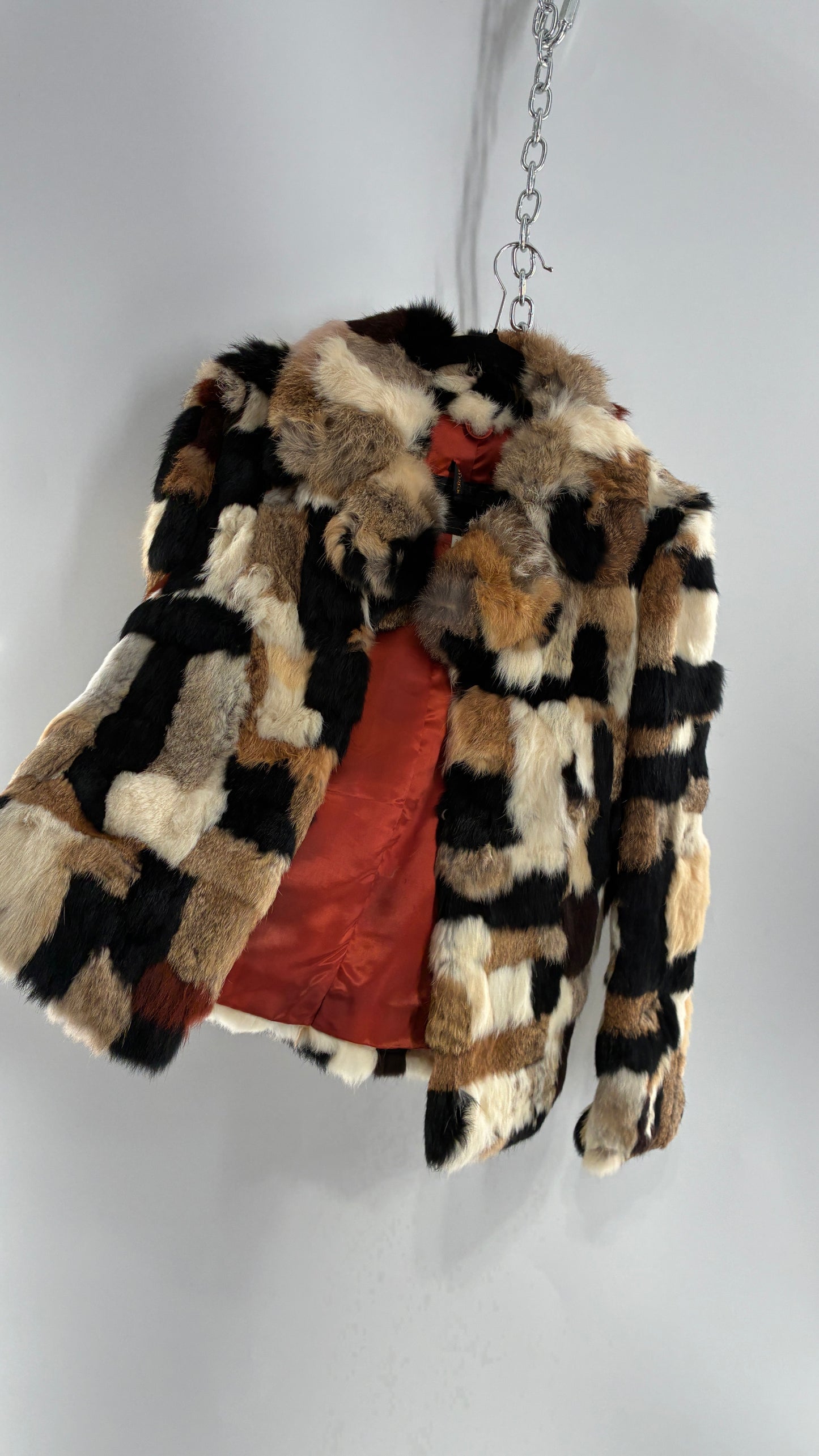 Vintage 1970s FURMOSTE Genuine French Rabbit Fur Patchwork Jacket (7/8)