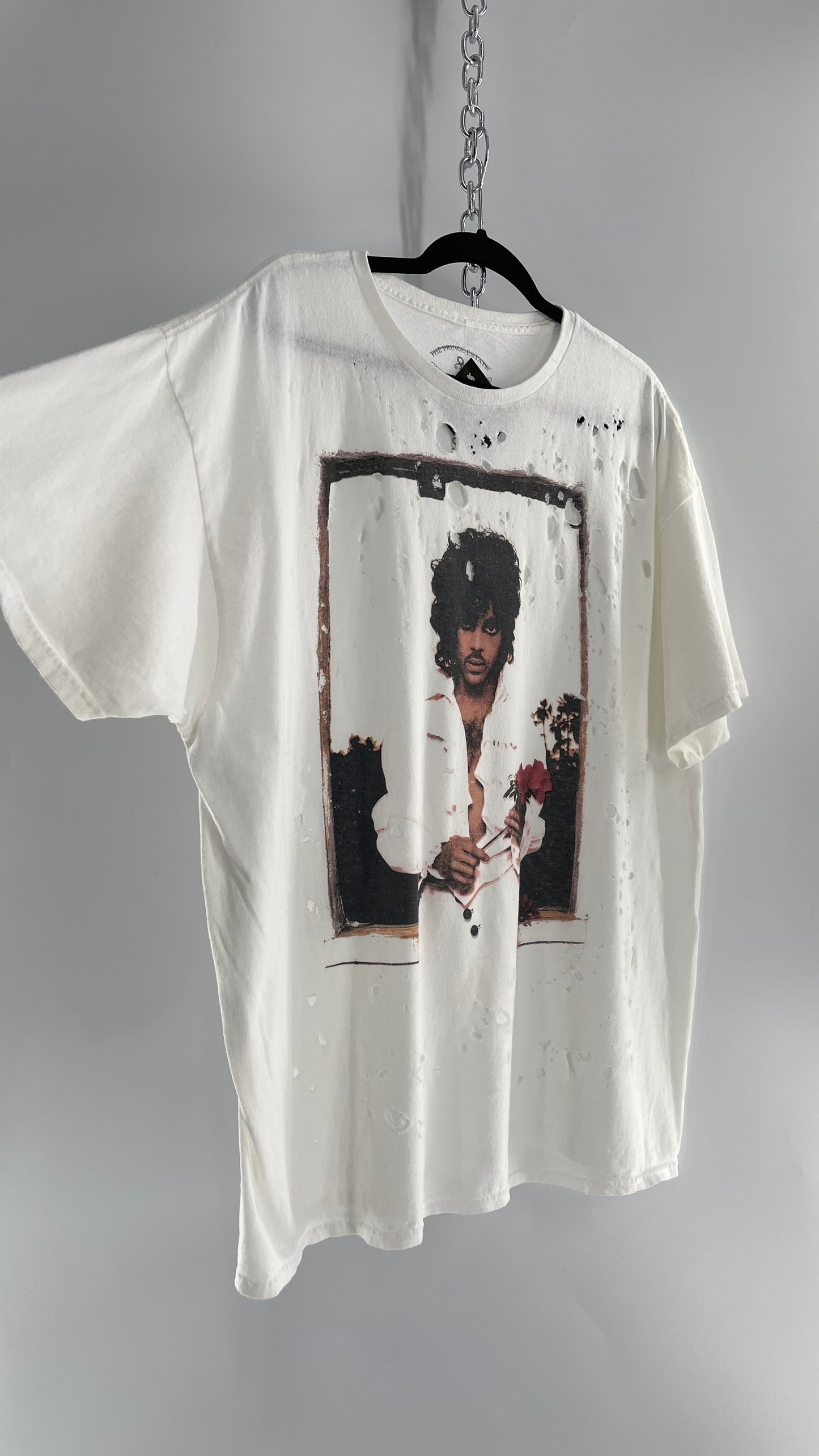 The Prince Estate Oversized Distressed Band T (S/M)