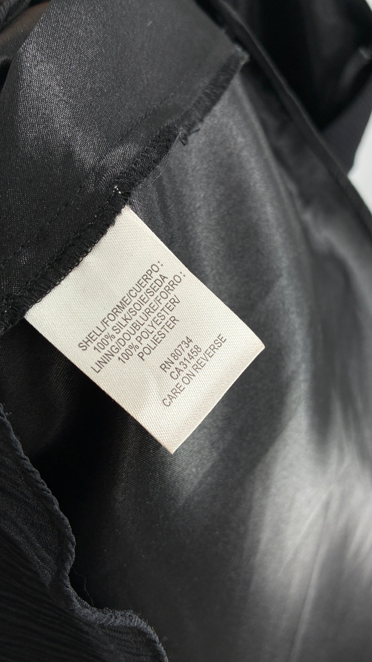 Vintage BCBGMAXAZRIA Crimped Black Dress with Ostrich Feather Details (6)