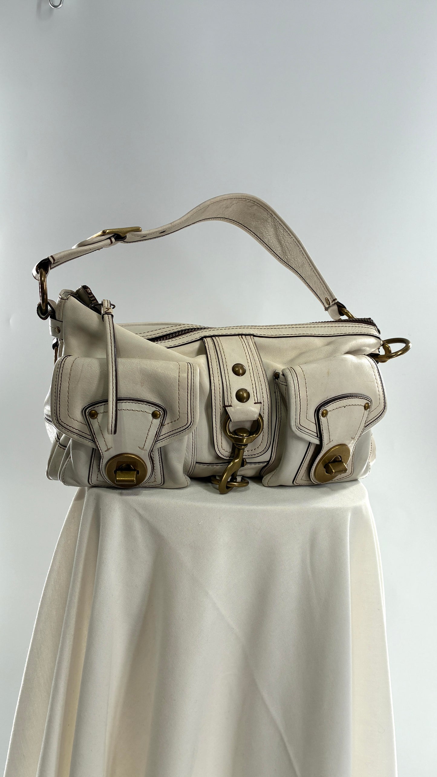 RARE COACH 65th Anniversary Legacy Leather Oversized Turnlock Shoulder Bag