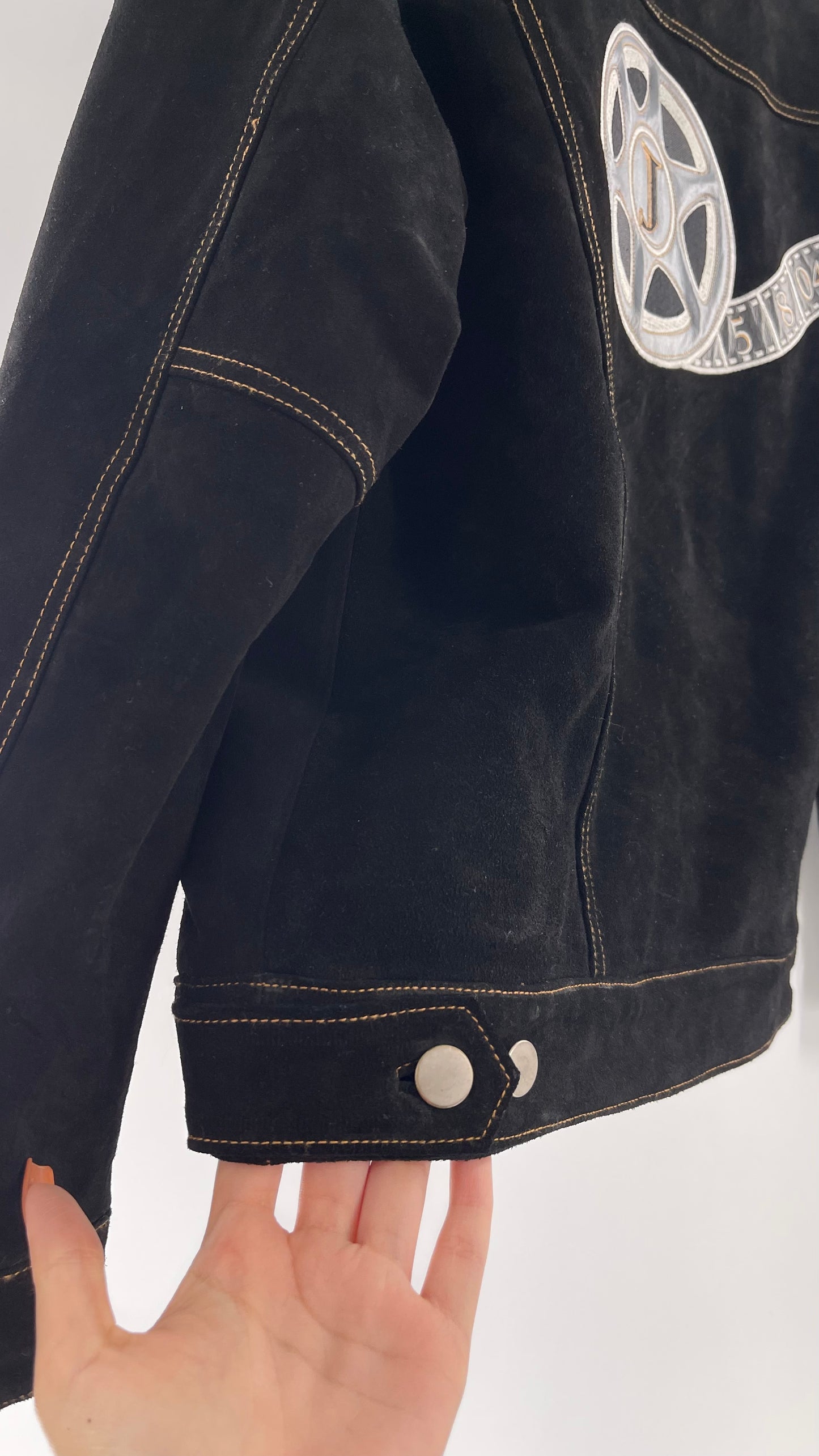 Vintage Extreme Black Suede Heavy Duty Cinematic Jacket (Medium)