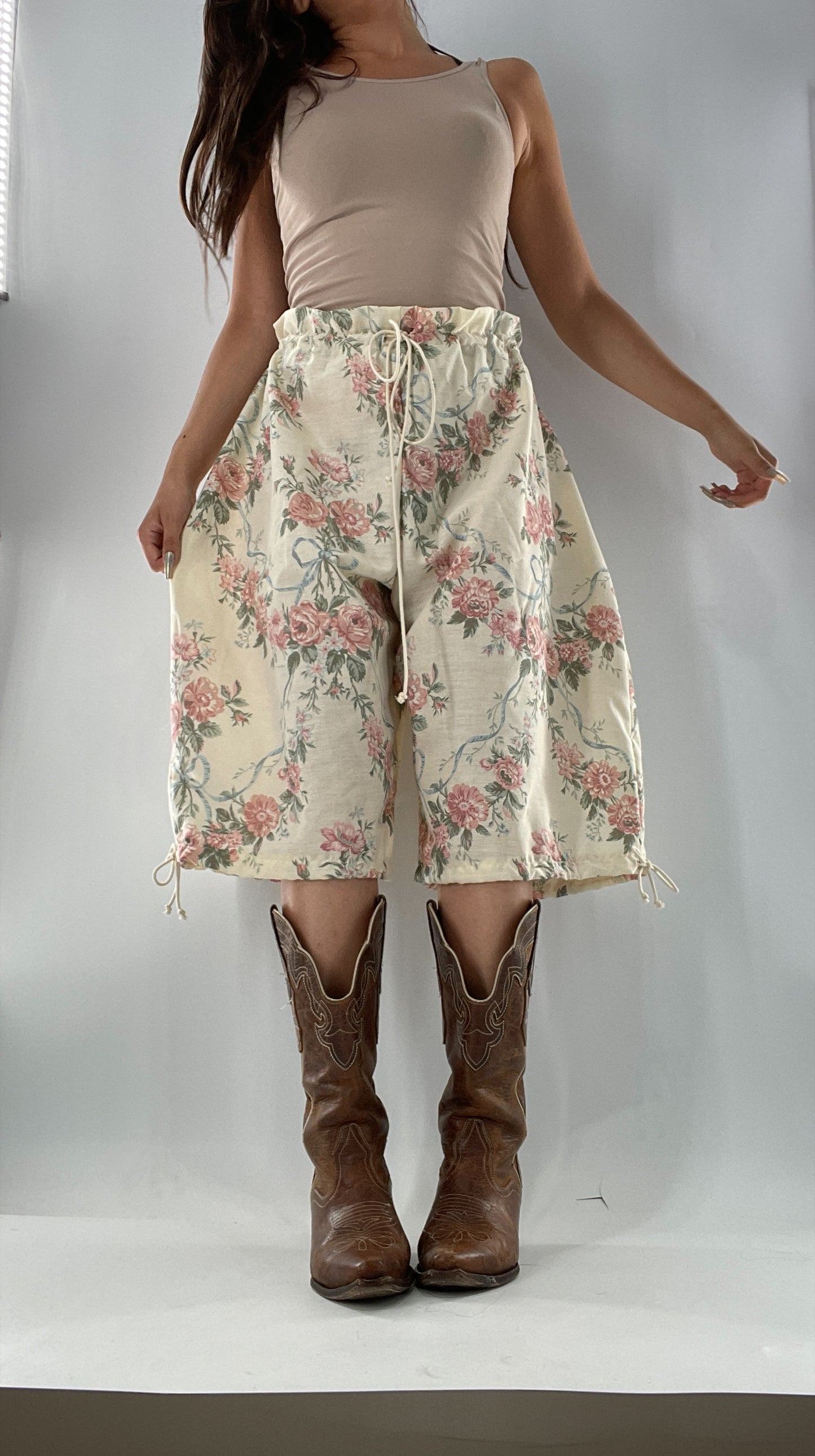 Custom Vintage Cottage Short/Capri Oversized or Cinched (One Size)
