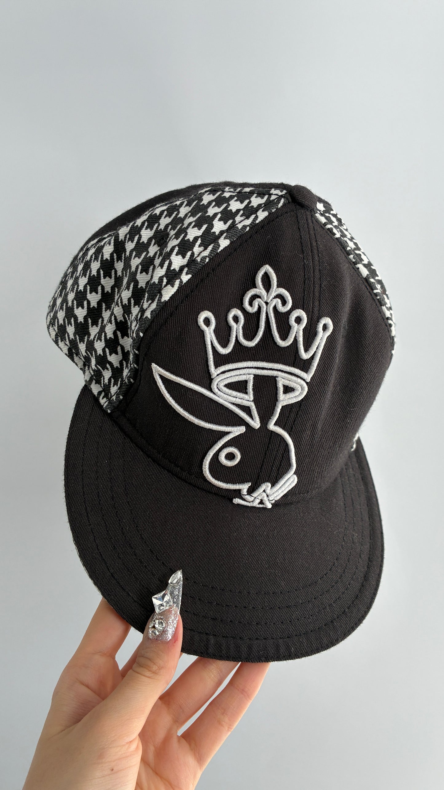 RARE Vintage PLAYBOY Embroidered Houndstooth Hat