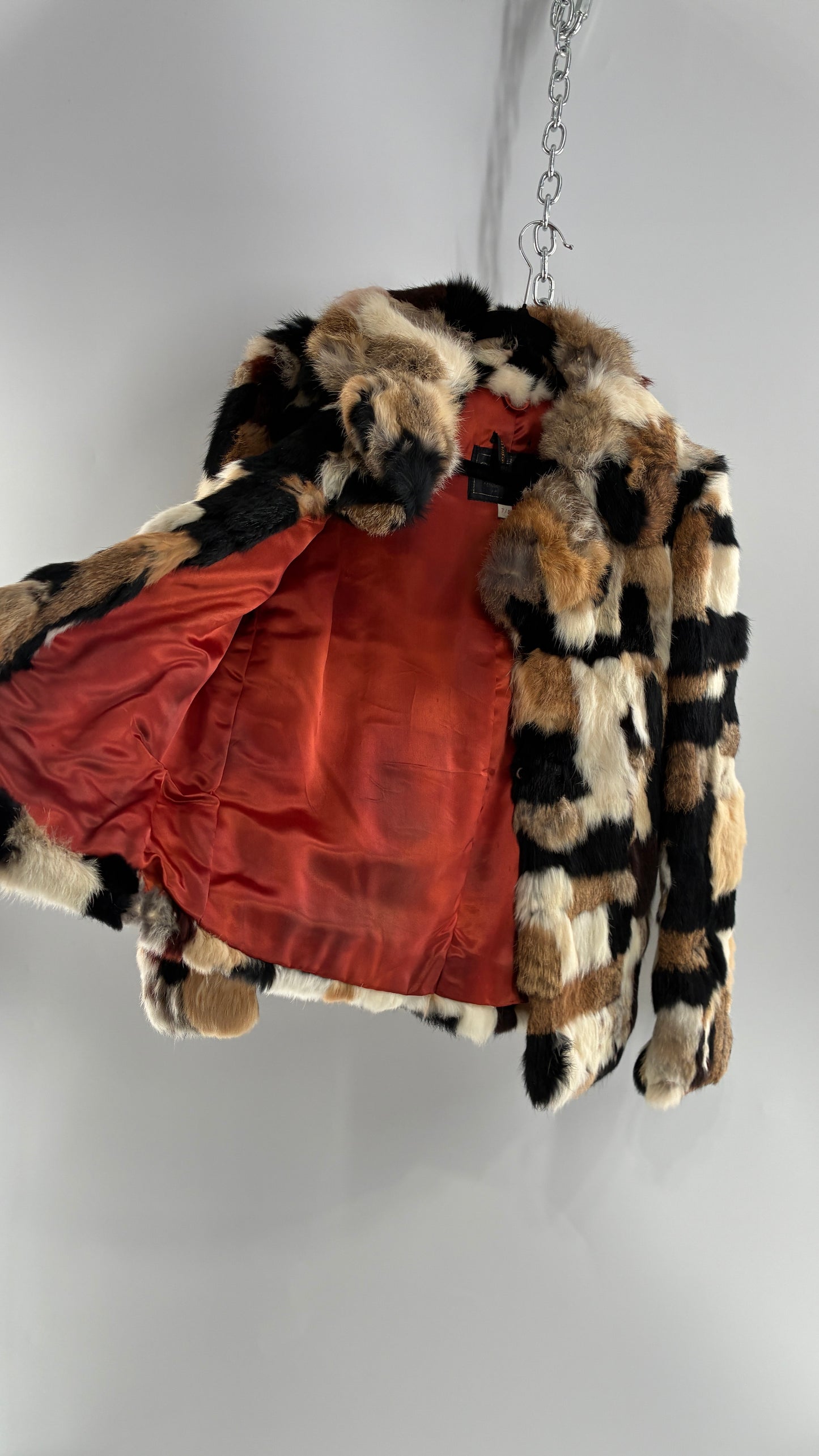 Vintage 1970s FURMOSTE Genuine French Rabbit Fur Patchwork Jacket (7/8)